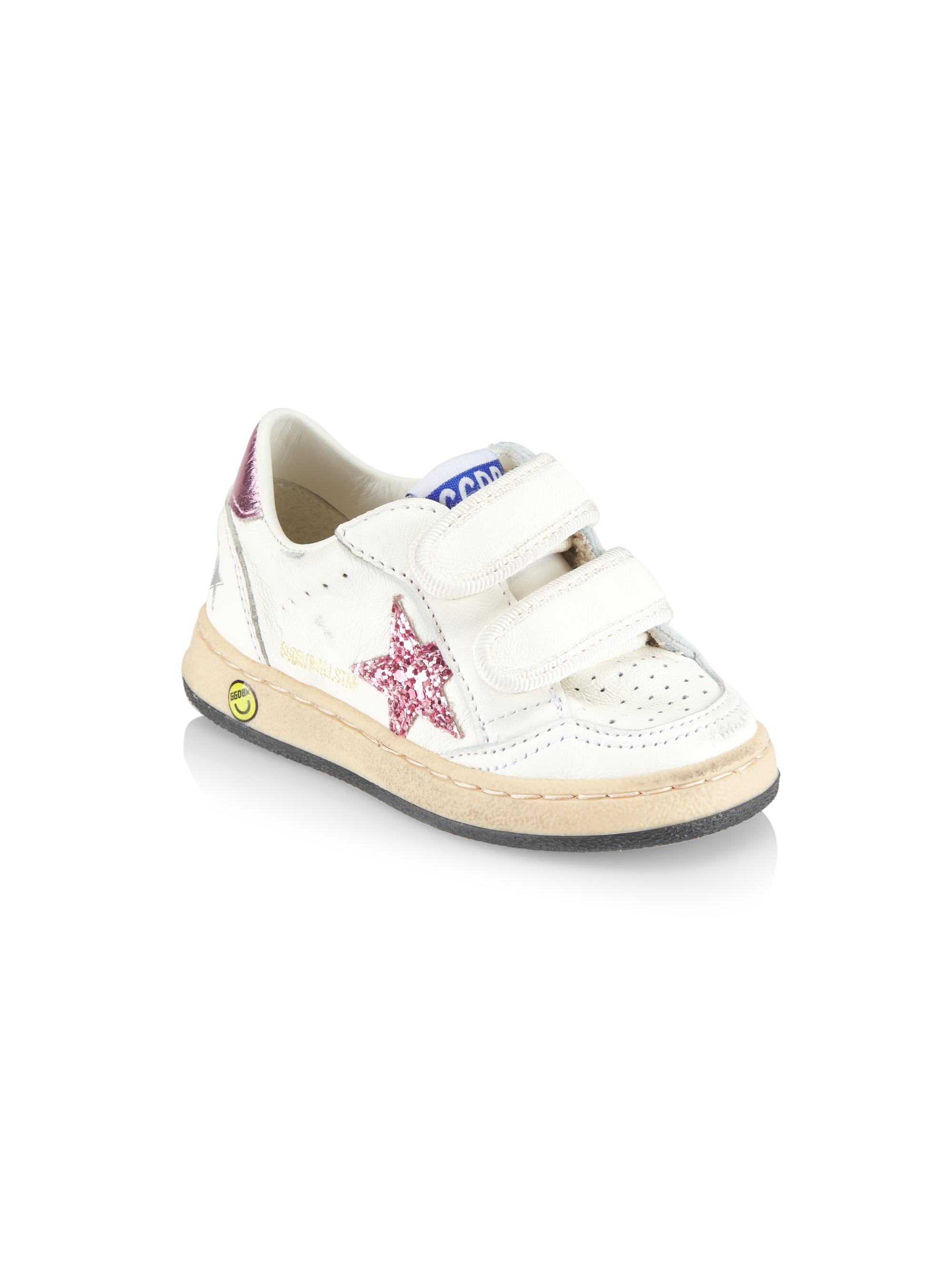 Golden Goose Baby Girl's & Little Girl's Ballstar Glitter Star Sneakers - White Pink 3 (Child)
