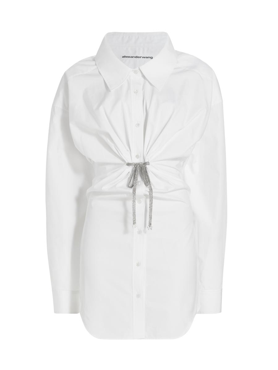 Alexander Wang Crystal-Tie Twist Shirtdress | Saks Fifth Avenue
