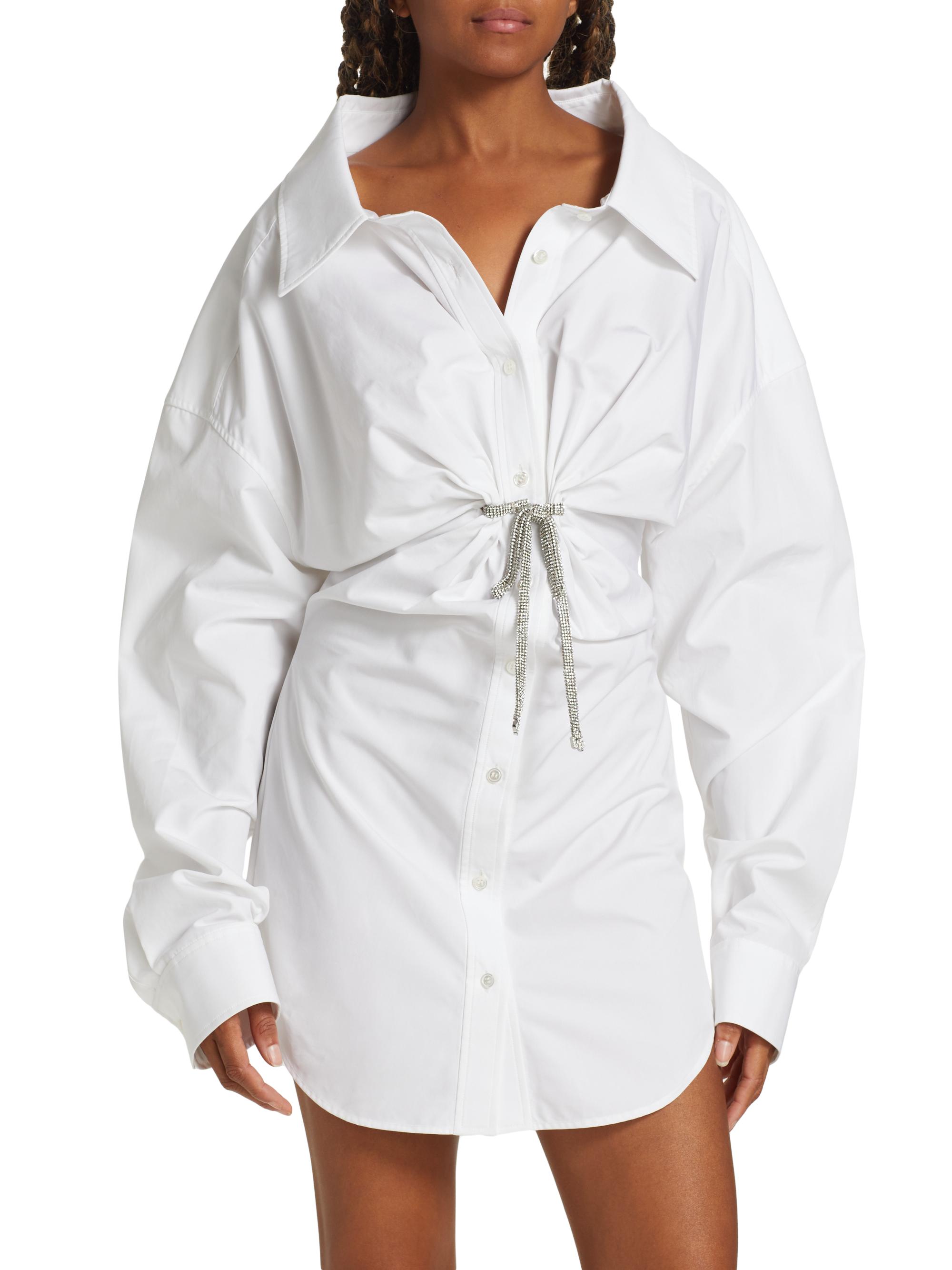 Alexander Wang ツイストTシャツビスチェドレス Alexander Wang Crystal-Tie Twist Shirtdress | Saks Fifth Avenue