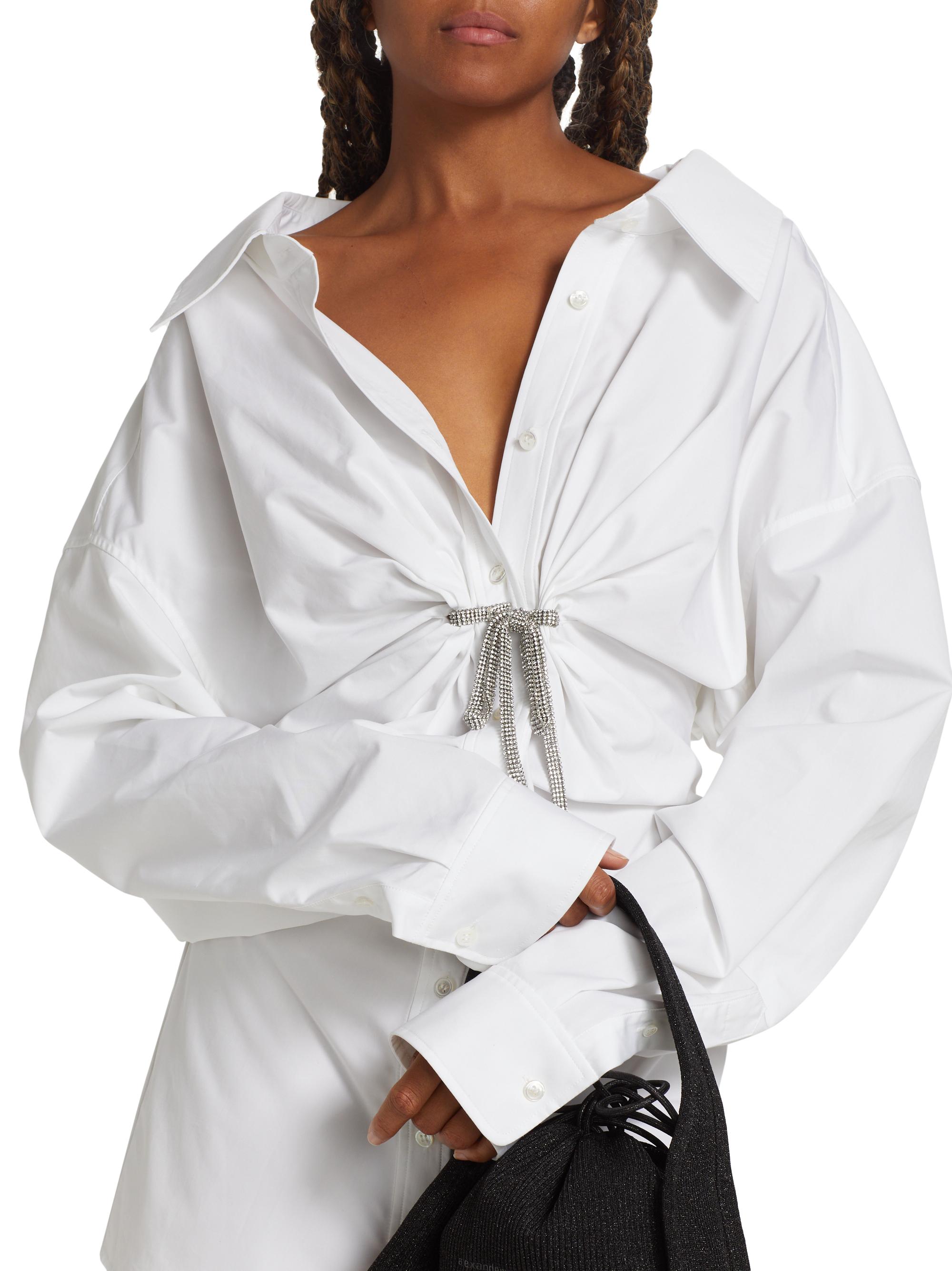 Alexander Wang Crystal-Tie Twist Shirtdress | Saks Fifth Avenue