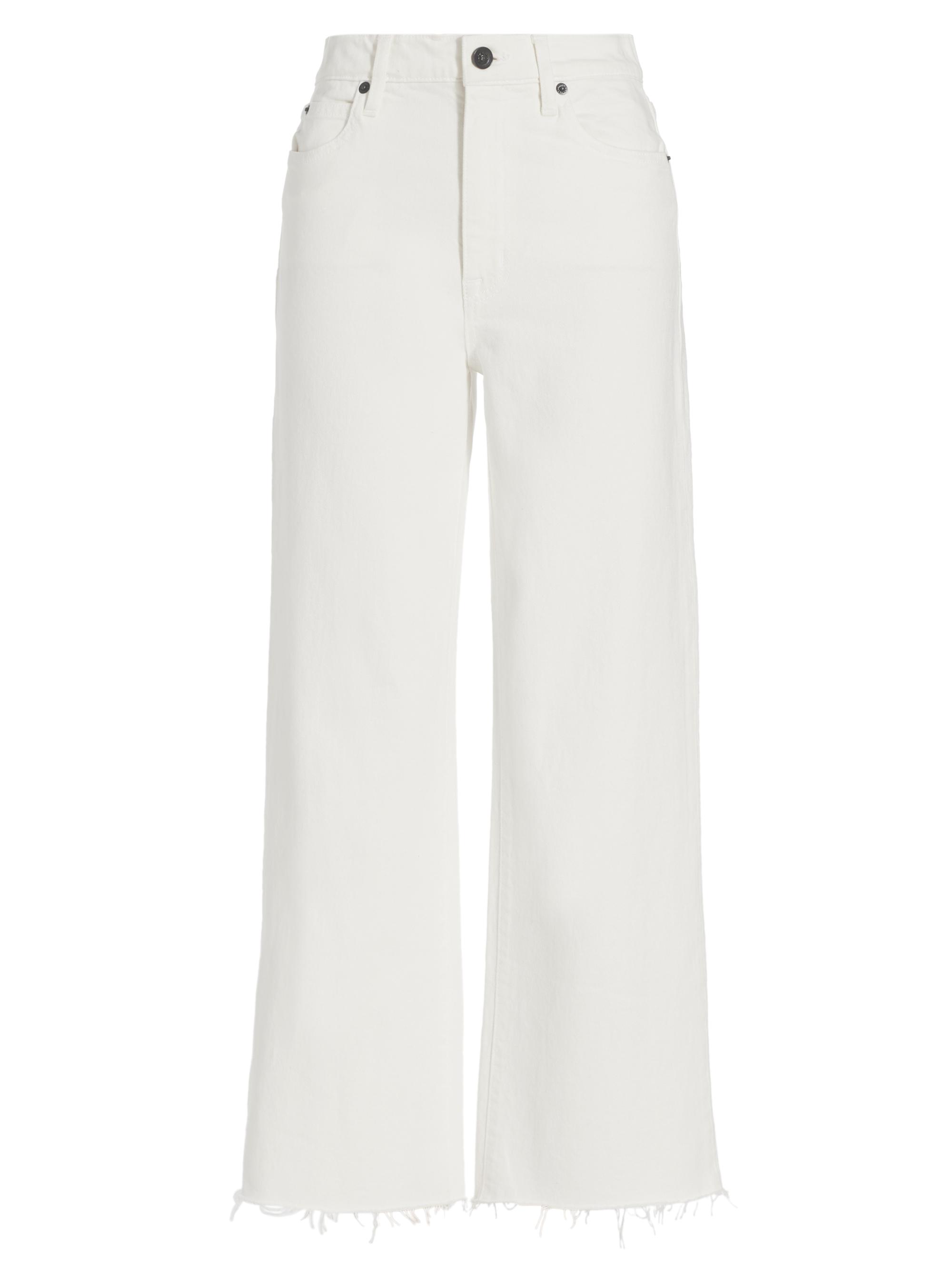SLVRLAKE Women's Grace High-Rise Stretch Wide-Leg Crop Jeans - White