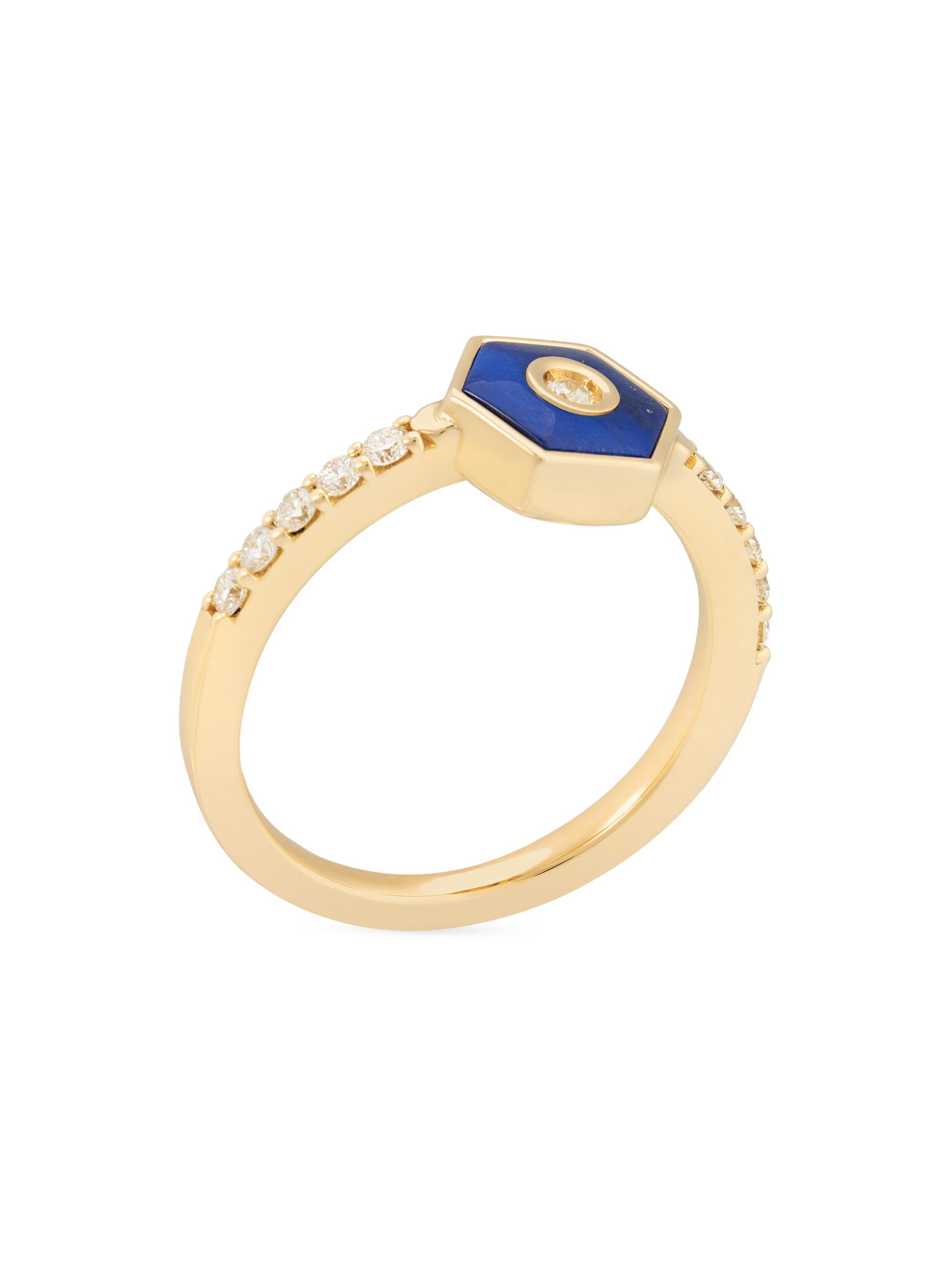 Miseno Women's Baia 18K Yellow Gold, Lapis & 0.39 TCW Diamond Ring - Yellow Gold