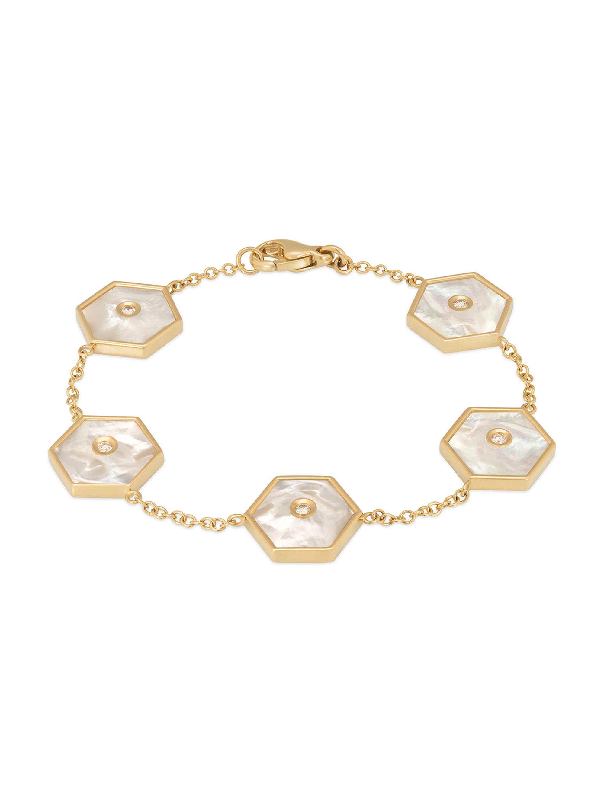 Miseno Women's Baia 18K Yellow Gold, Mother-Of-Pearl & 0.35 TCW Diamond Station Bracelet - Yellow Gold