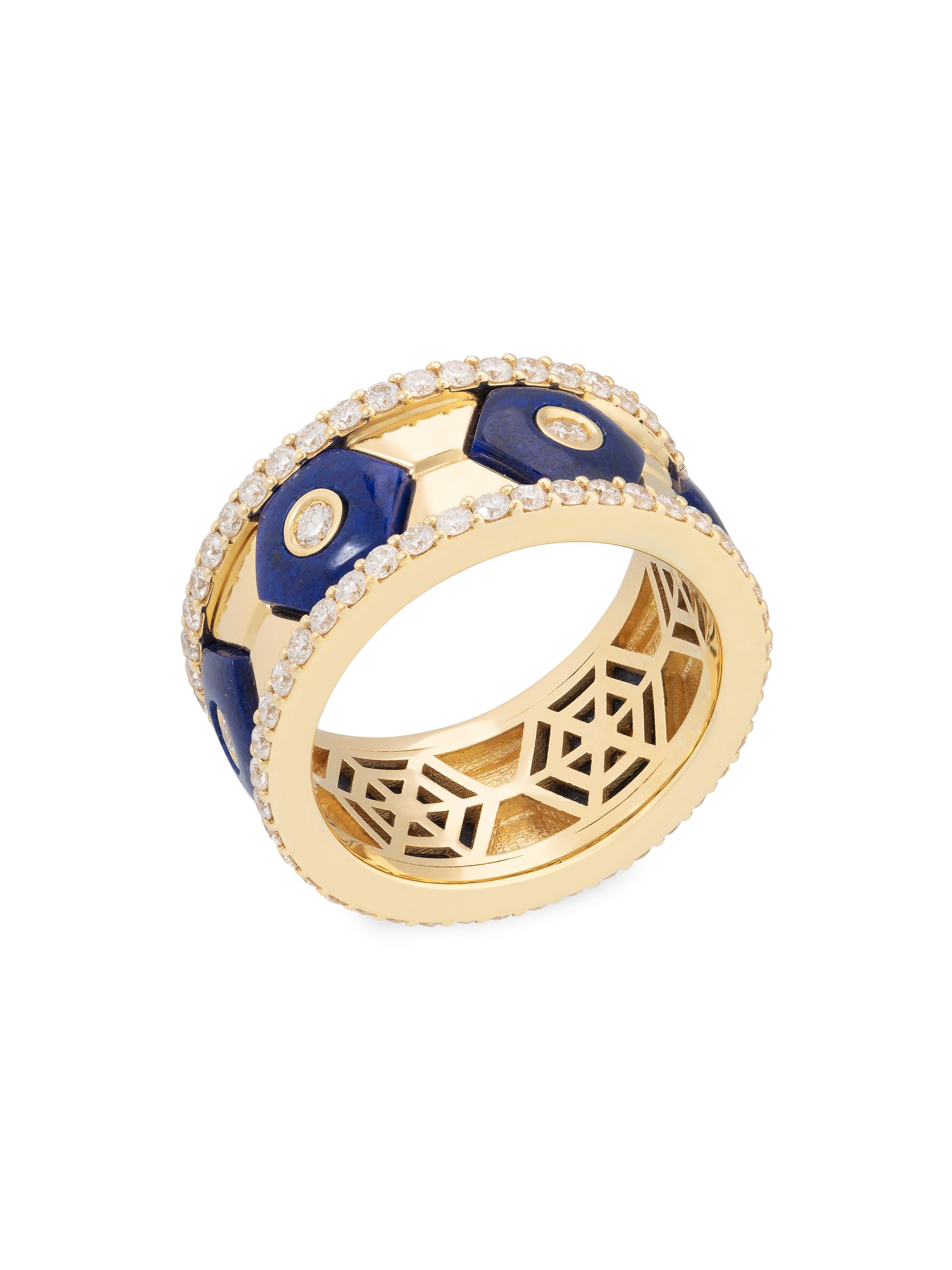 Miseno Women's Baia 18K Yellow Gold, Lapis Lazuli & 1.08 TCW Diamond Ring - Yellow Gold