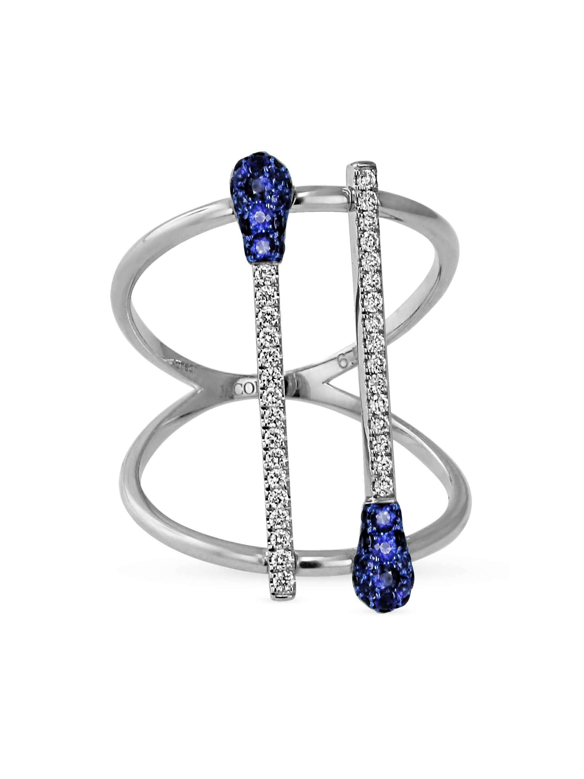 Jacob & Co. Women's Match 18K White Gold, Diamond & Sapphire Ring - White Gold