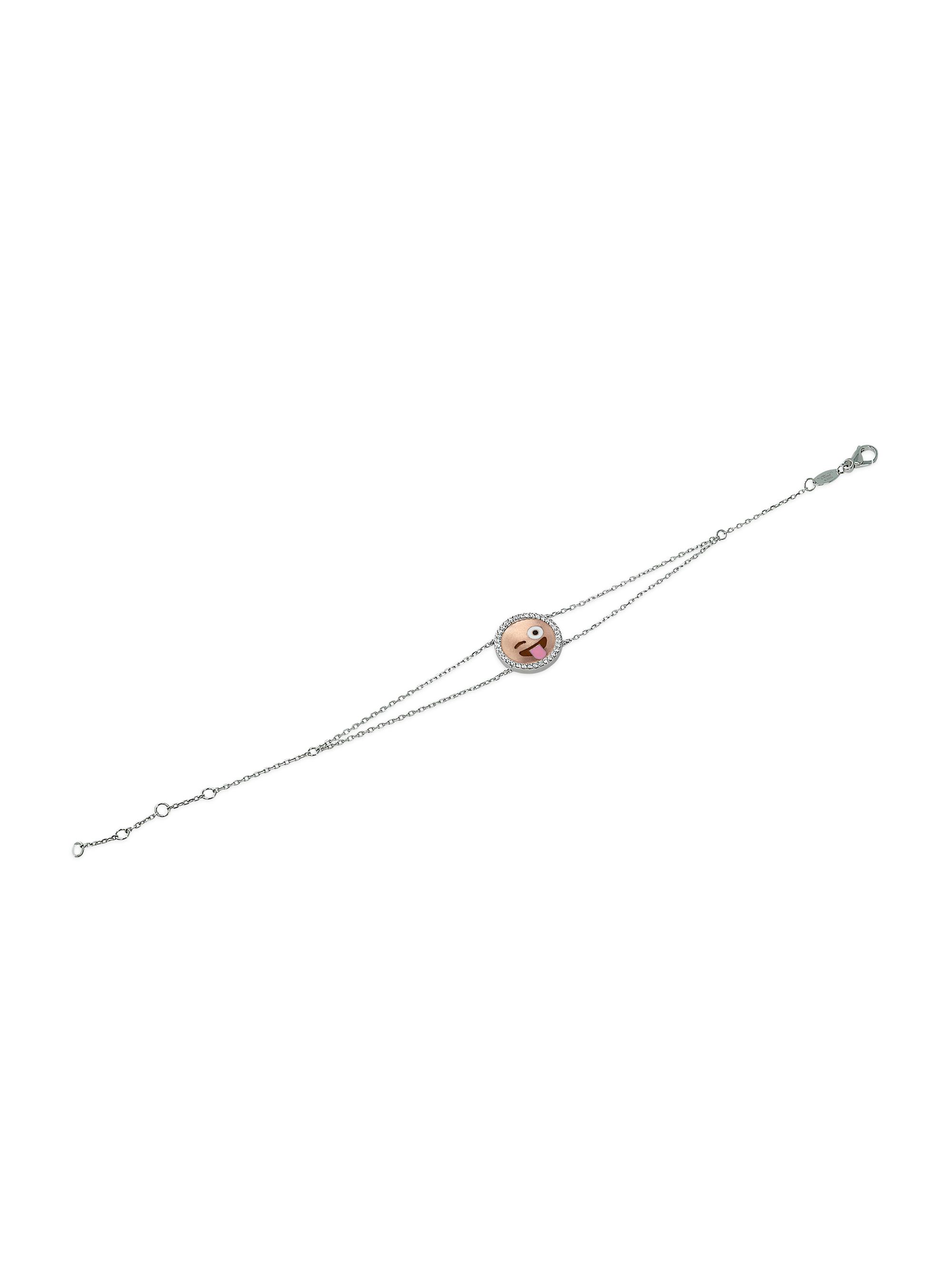 Jacob & Co. Women's Emoji Two-Tone 18K Gold & 0.16TCW Diamond Bracelet - Rose And White