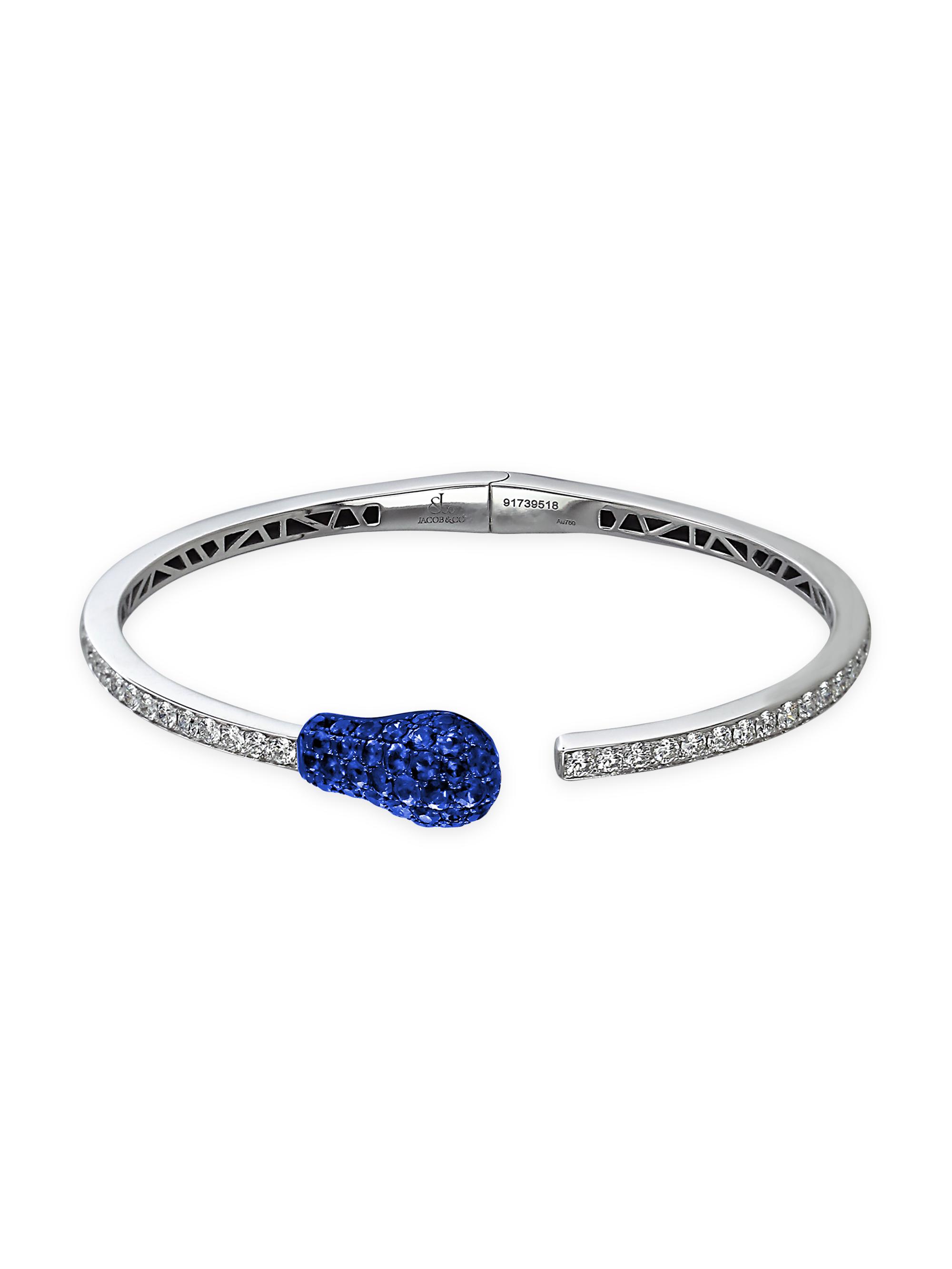 Jacob & Co. Women's Match 18K White Gold, Sapphire & Diamond Cuff - White Gold