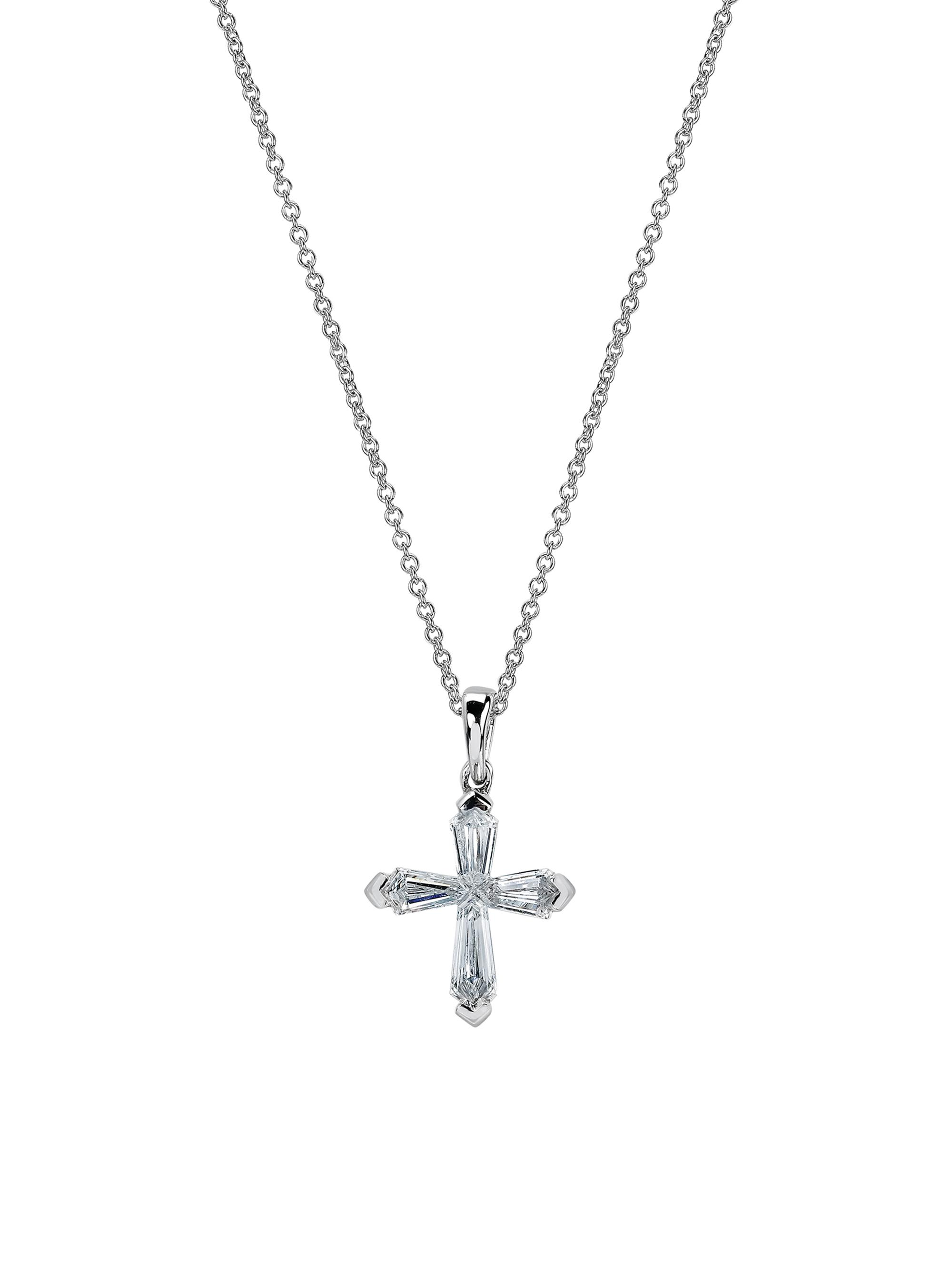 Jacob & Co. Women's 18K White Gold & 0.5 TCW Diamond Cross Pendant Necklace - White Gold