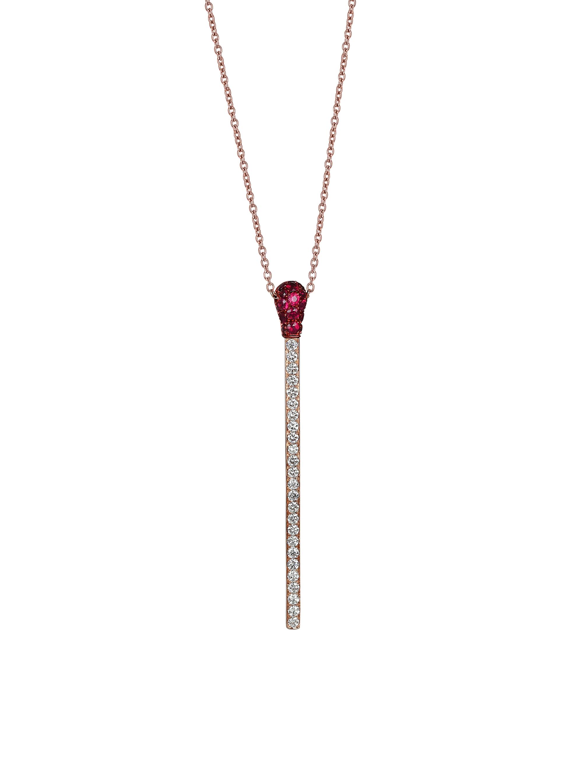 Jacob & Co. Women's Match 18K Rose Gold, 0.95 TCW Diamond & Ruby Necklace - Rose Gold