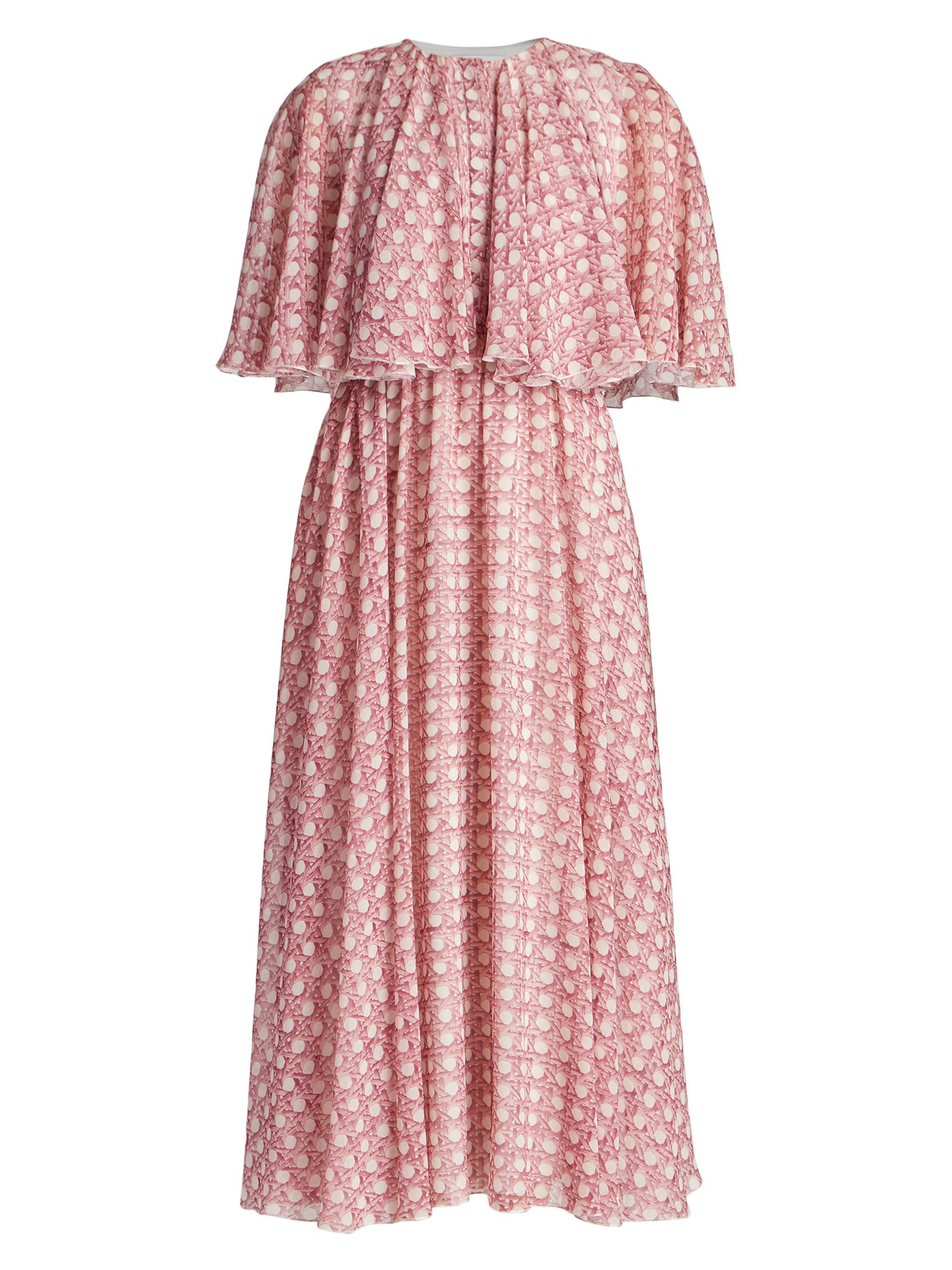 Giambattista Valli Women's Printed Capelette Midi-Dress -  Rose