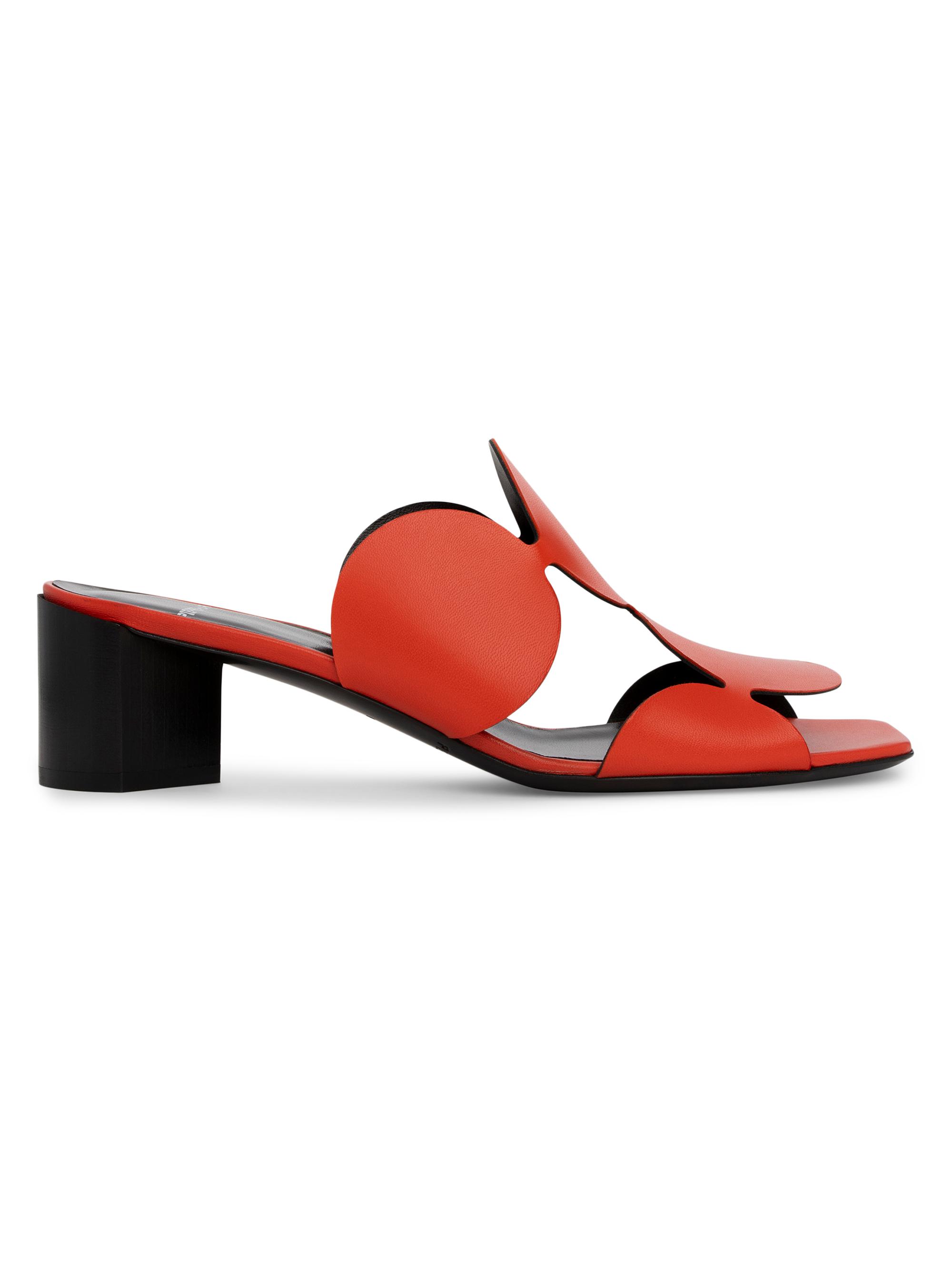 Pierre Hardy Women's Bulles Circular Applique Leather Mules - Kid Orange | Thumbnail 5