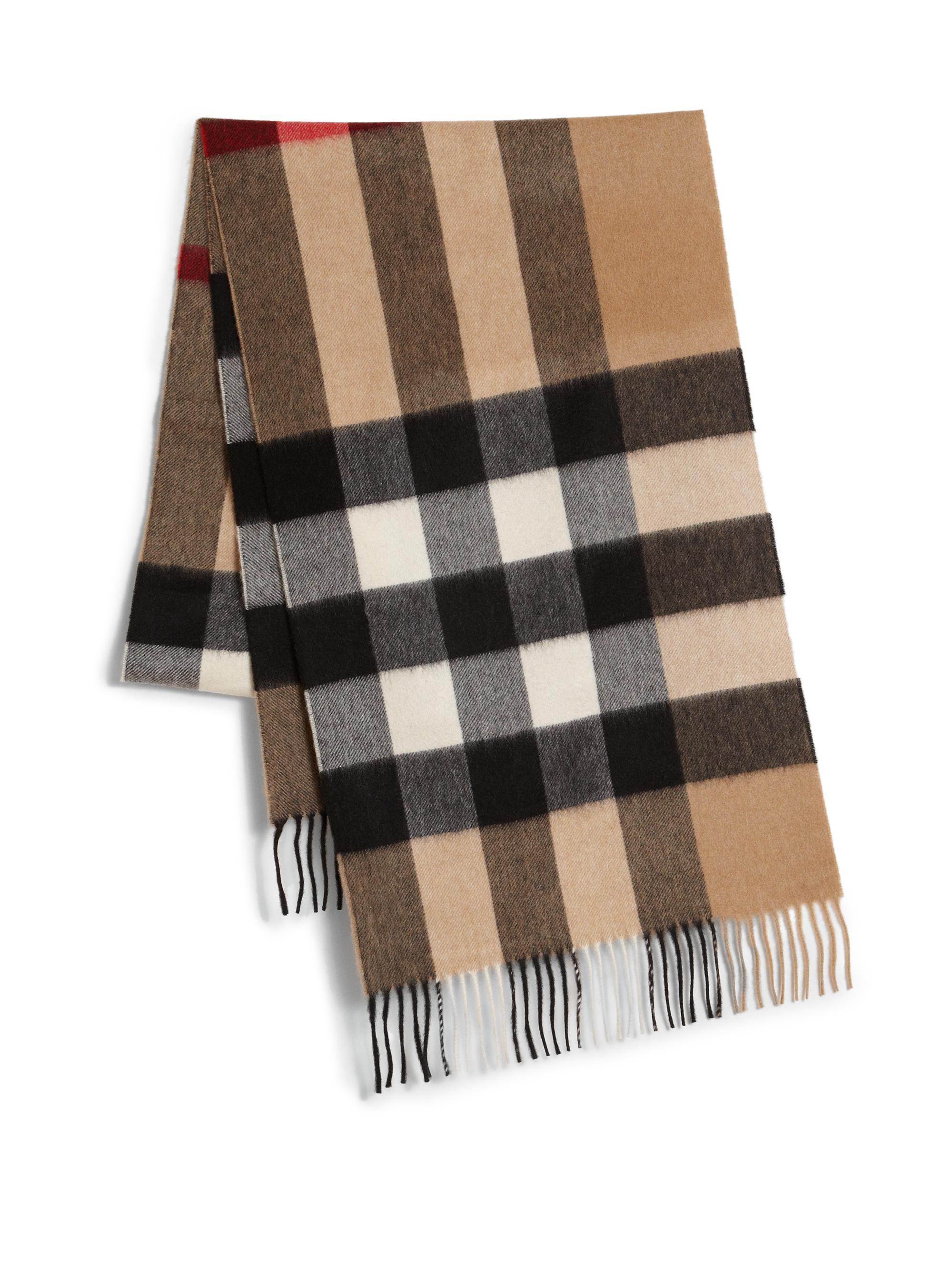 Burberry Men's Cashmere Mega Check Scarf - Archive Beige