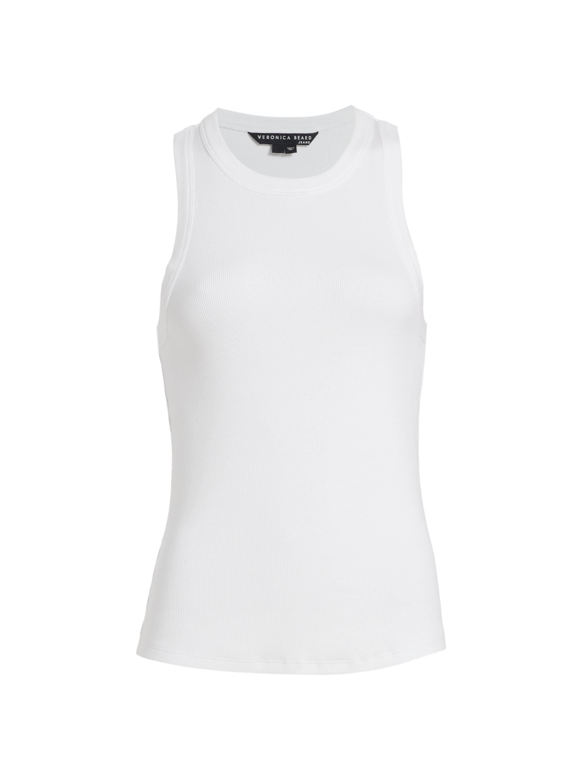 Veronica Beard Women's Jordyn Stretch-Cotton Tank Top - White