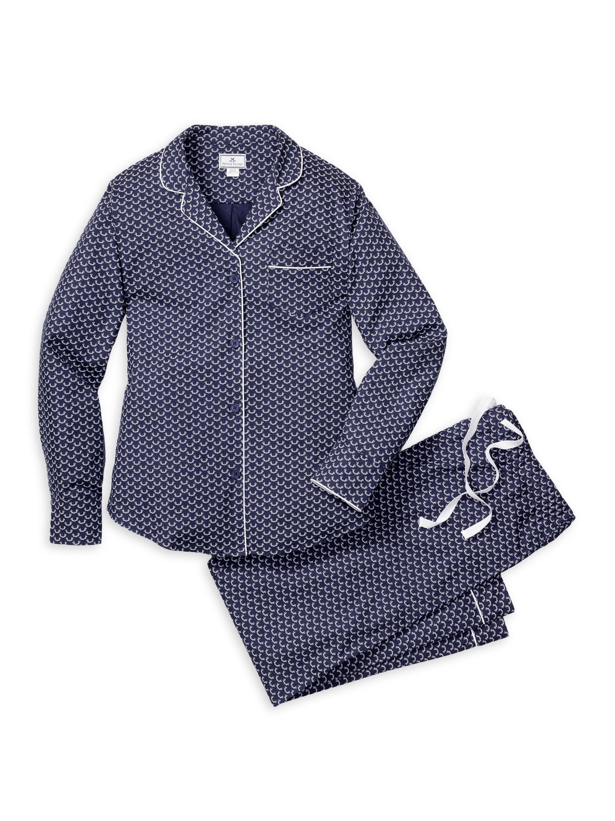 Petite Plume 2-Piece Nordic Antlers Pajama Set - Navy