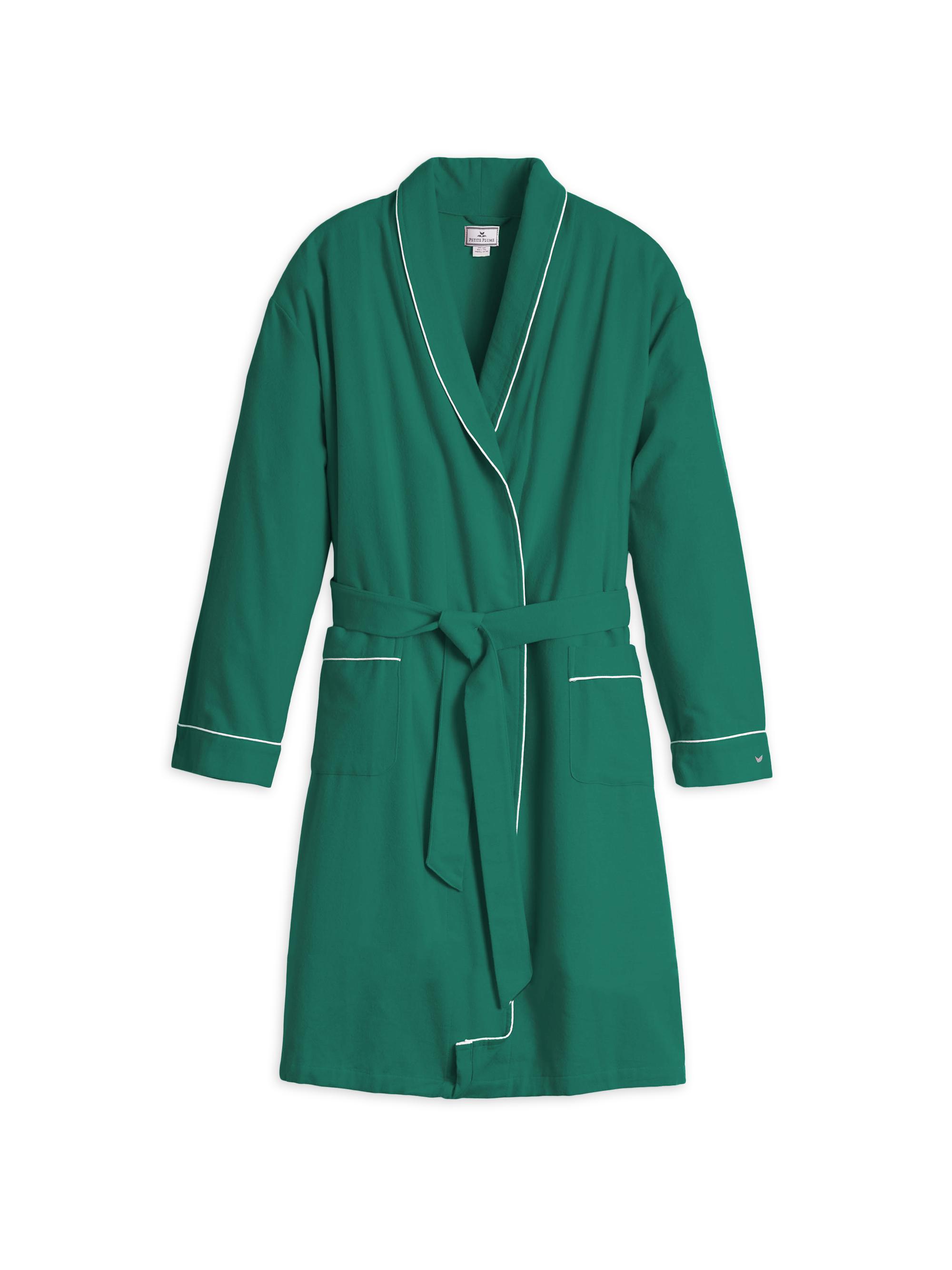Petite Plume Cotton Flannel Robe - Green