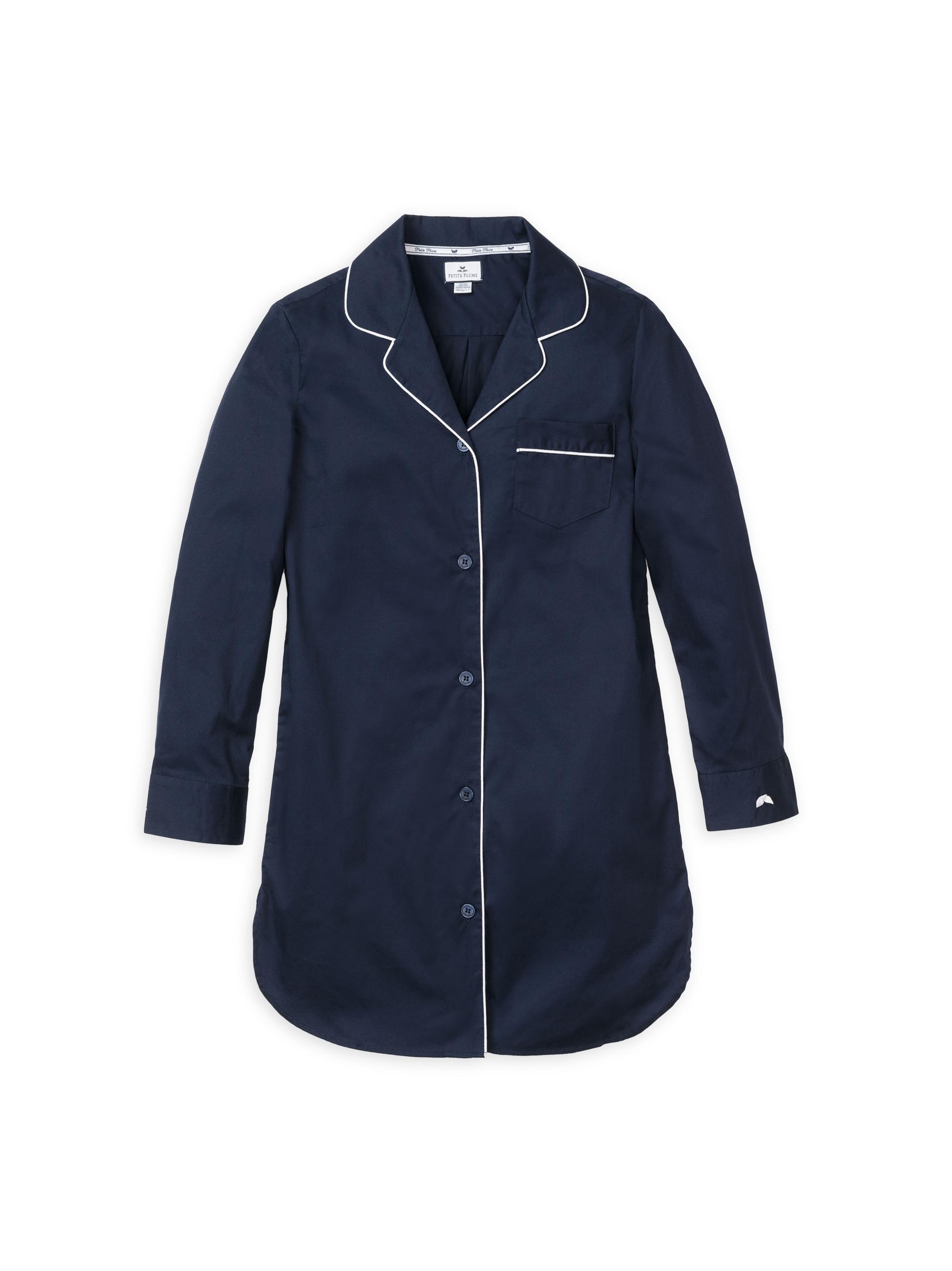 Petite Plume Twill Nightshirt - Navy