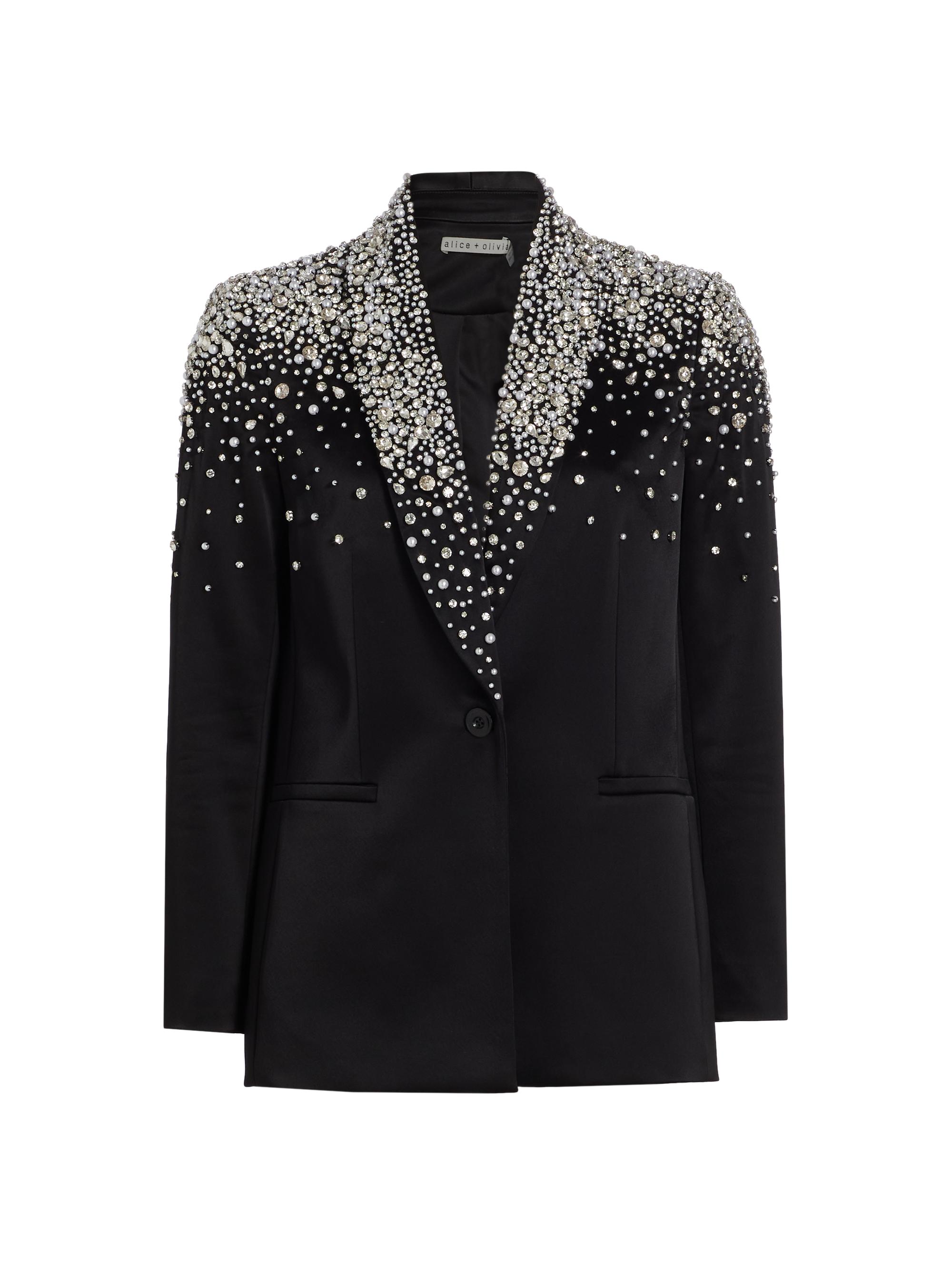 Alice + Olivia Women's Ivan Embellished Blazer - Black