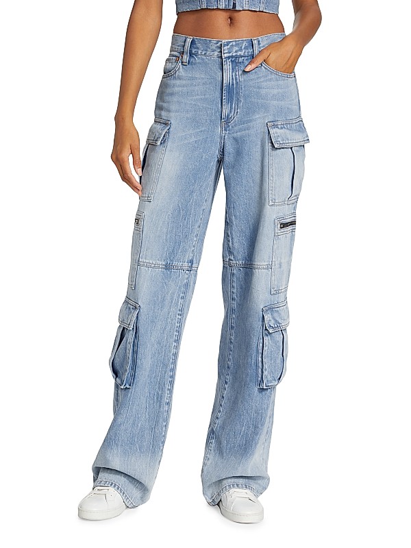 Shop Alice + Olivia Cay Baggy Denim Cargo Pants | Saks Fifth Shop Alice + Olivia Cay Baggy Denim Cargo Pants | Saks Fifth