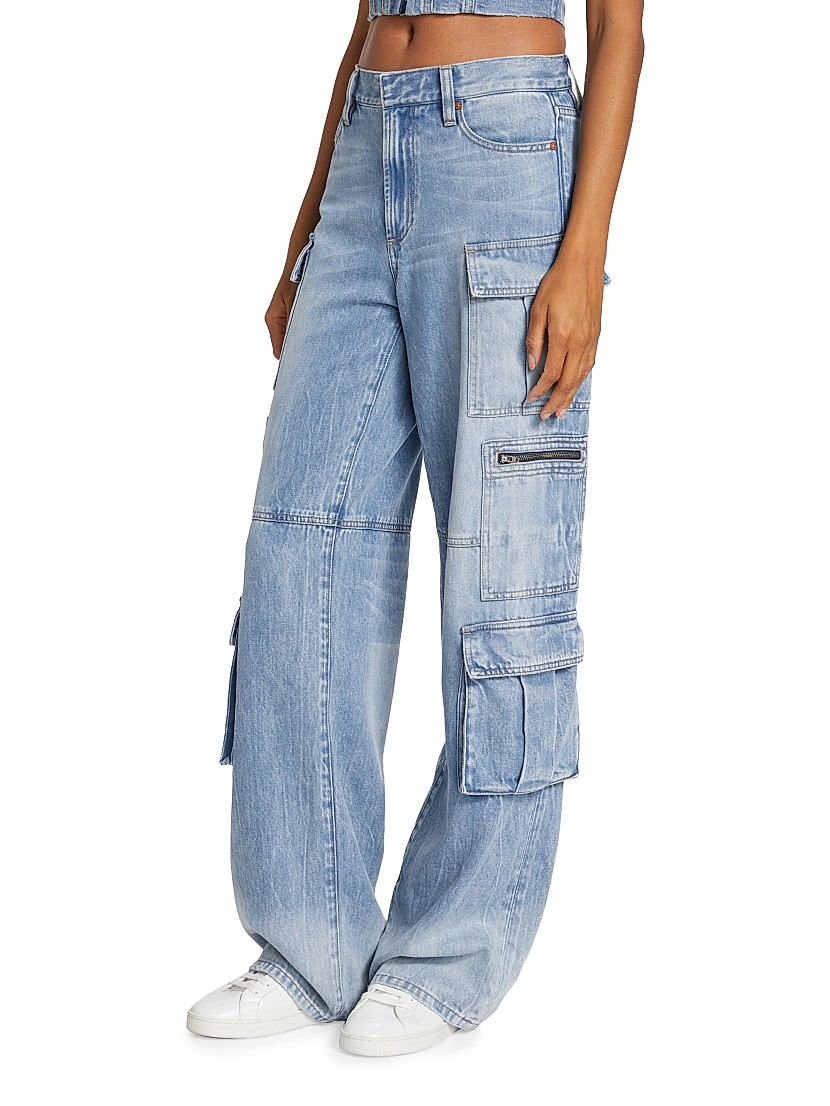 Shop Alice + Olivia Cay Baggy Denim Cargo Pants | Saks Fifth Shop Alice + Olivia Cay Baggy Denim Cargo Pants | Saks Fifth