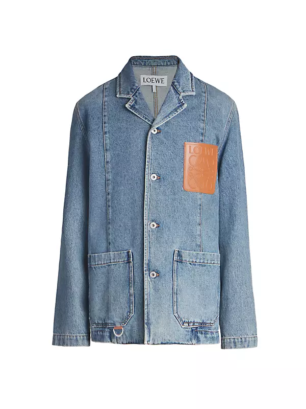 Loewe Anagram Workwear Denim Jacket in Blue