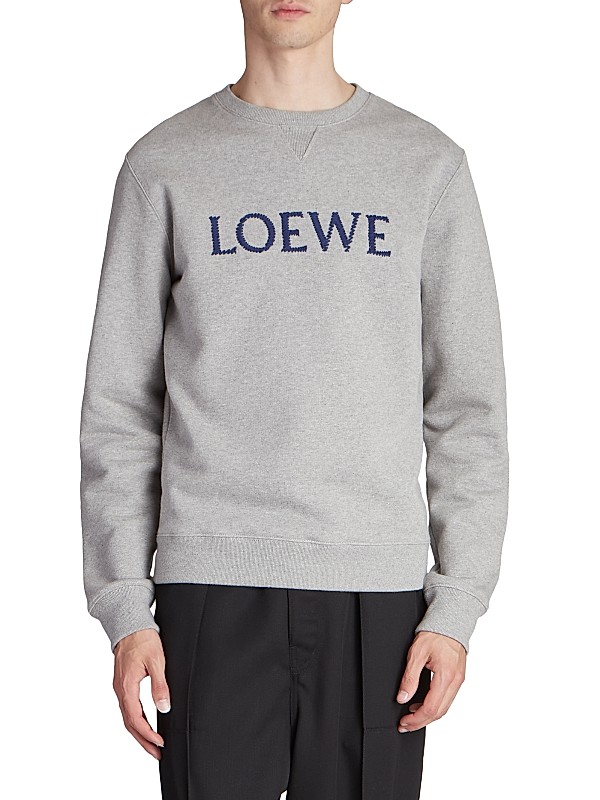 Shop LOEWE Embroidered Cotton Crewneck Sweatshirt | Saks Shop LOEWE Embroidered Cotton Crewneck Sweatshirt | Saks