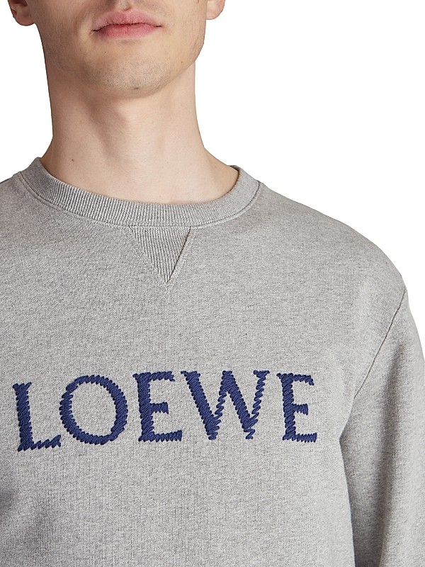 Shop LOEWE Embroidered Cotton Crewneck Sweatshirt | Saks Shop LOEWE Embroidered Cotton Crewneck Sweatshirt | Saks