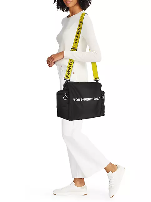 Off-White Nylon Zipped Flap Bag - Yellow