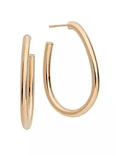 14K-Yellow-Gold Vermeil Large Oval Hoop Earrings