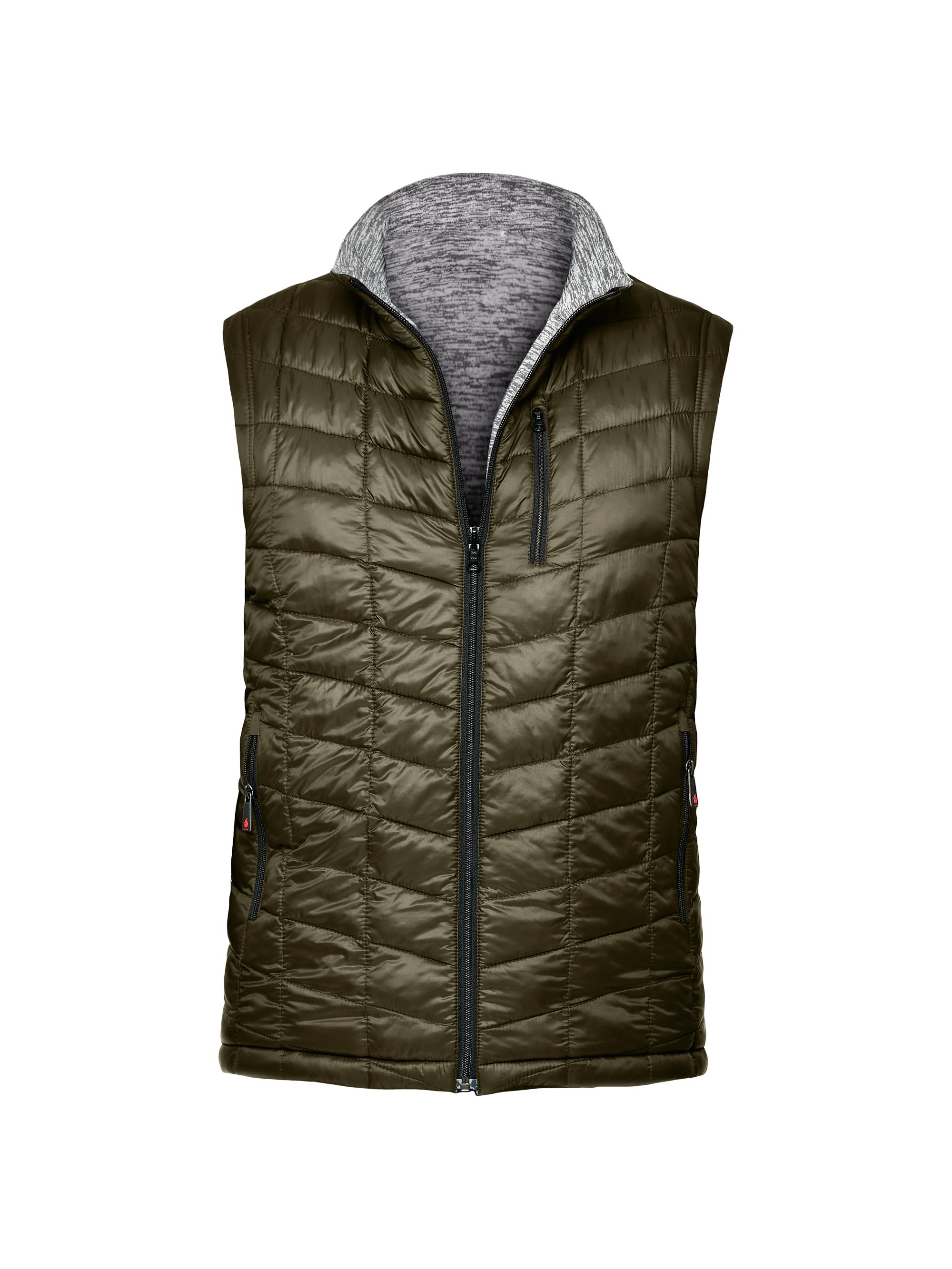 Thermostyles Men's Quilted Reversible Fleece Vest - Black