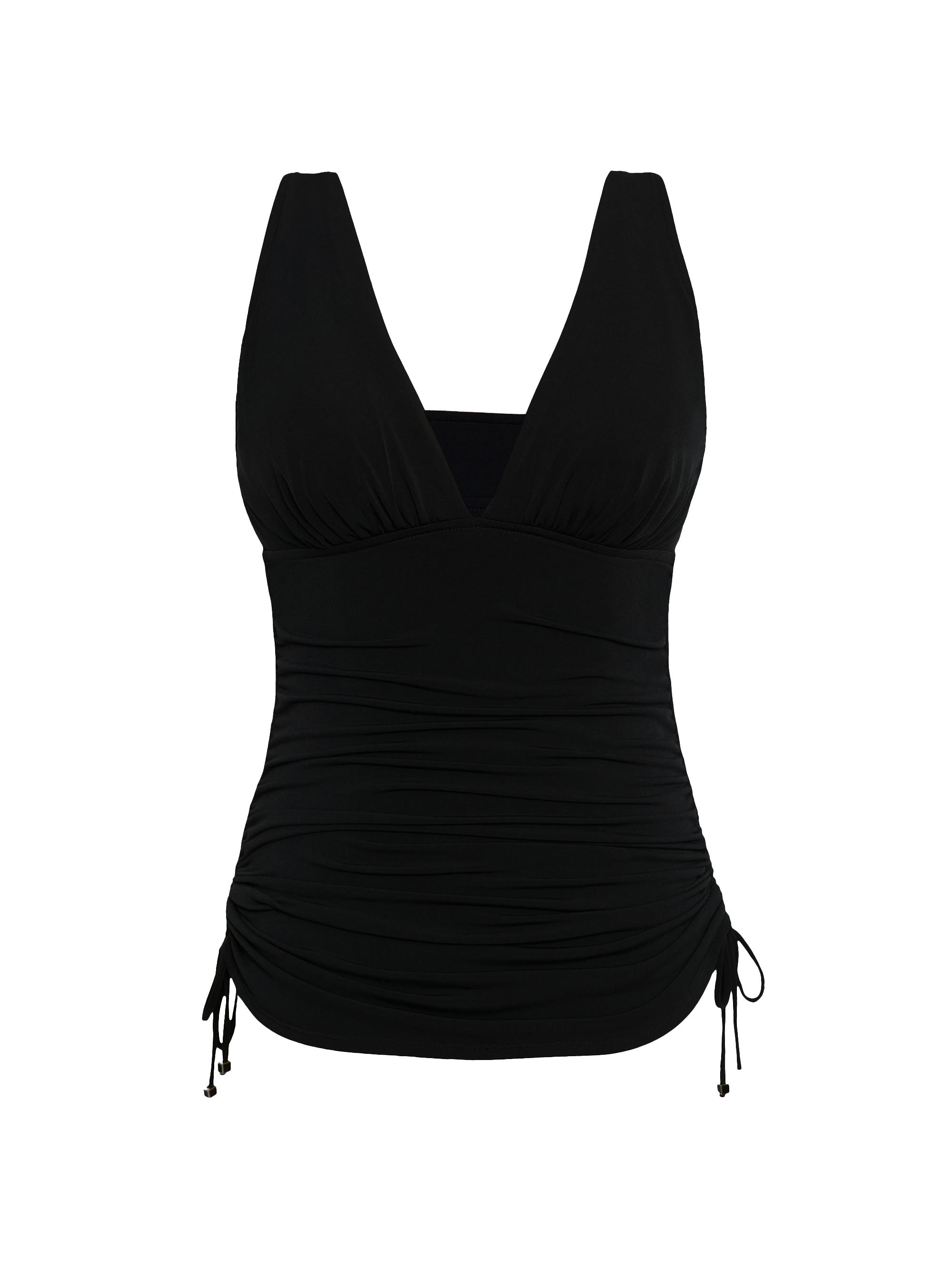 Magicsuit Women's Solids Dani Ruched Tankini Top - Black