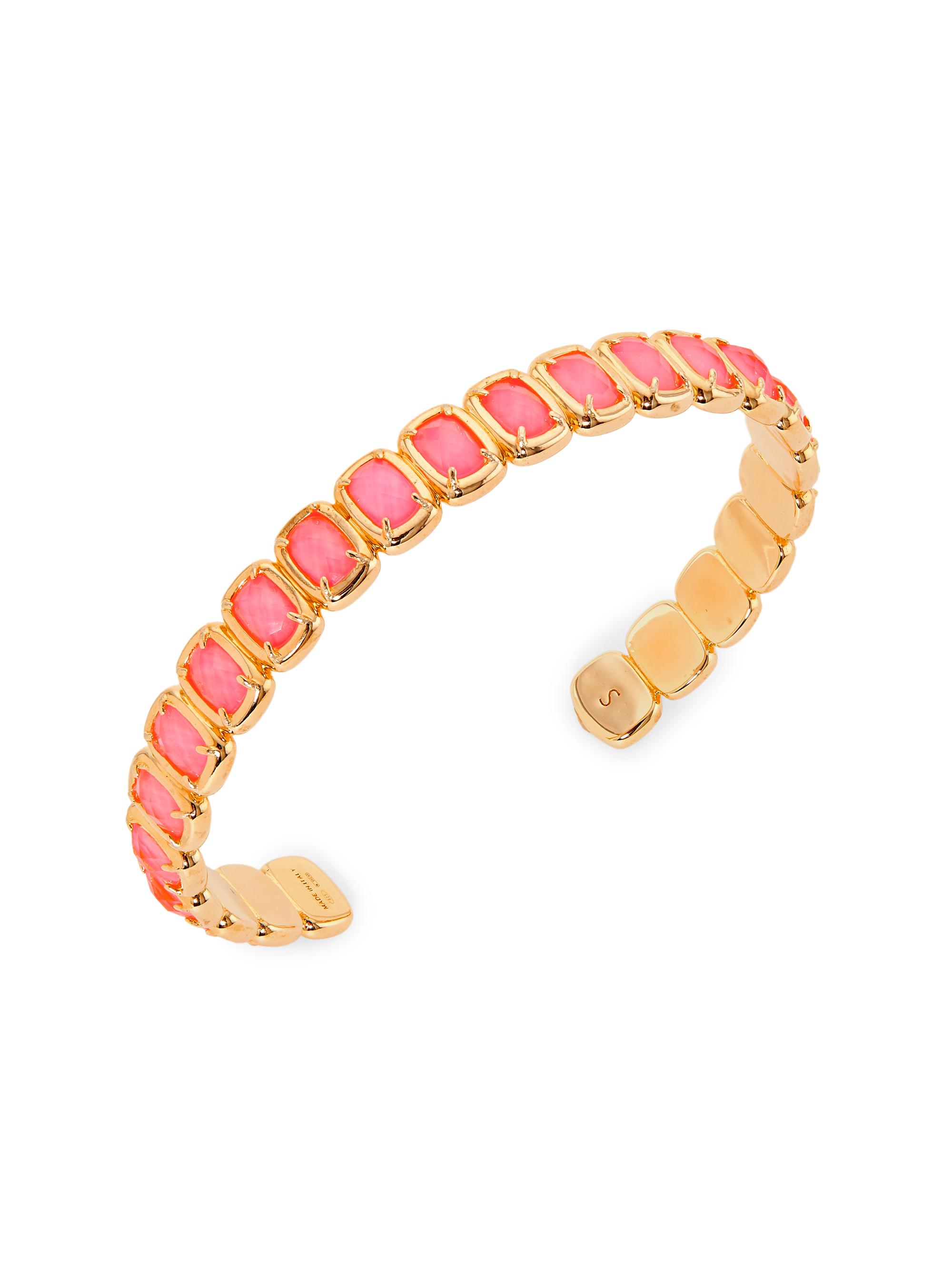 Ivi Women's Toy 18K Gold-Plated, Glass & Enamel Cuff Bracelet - Pink