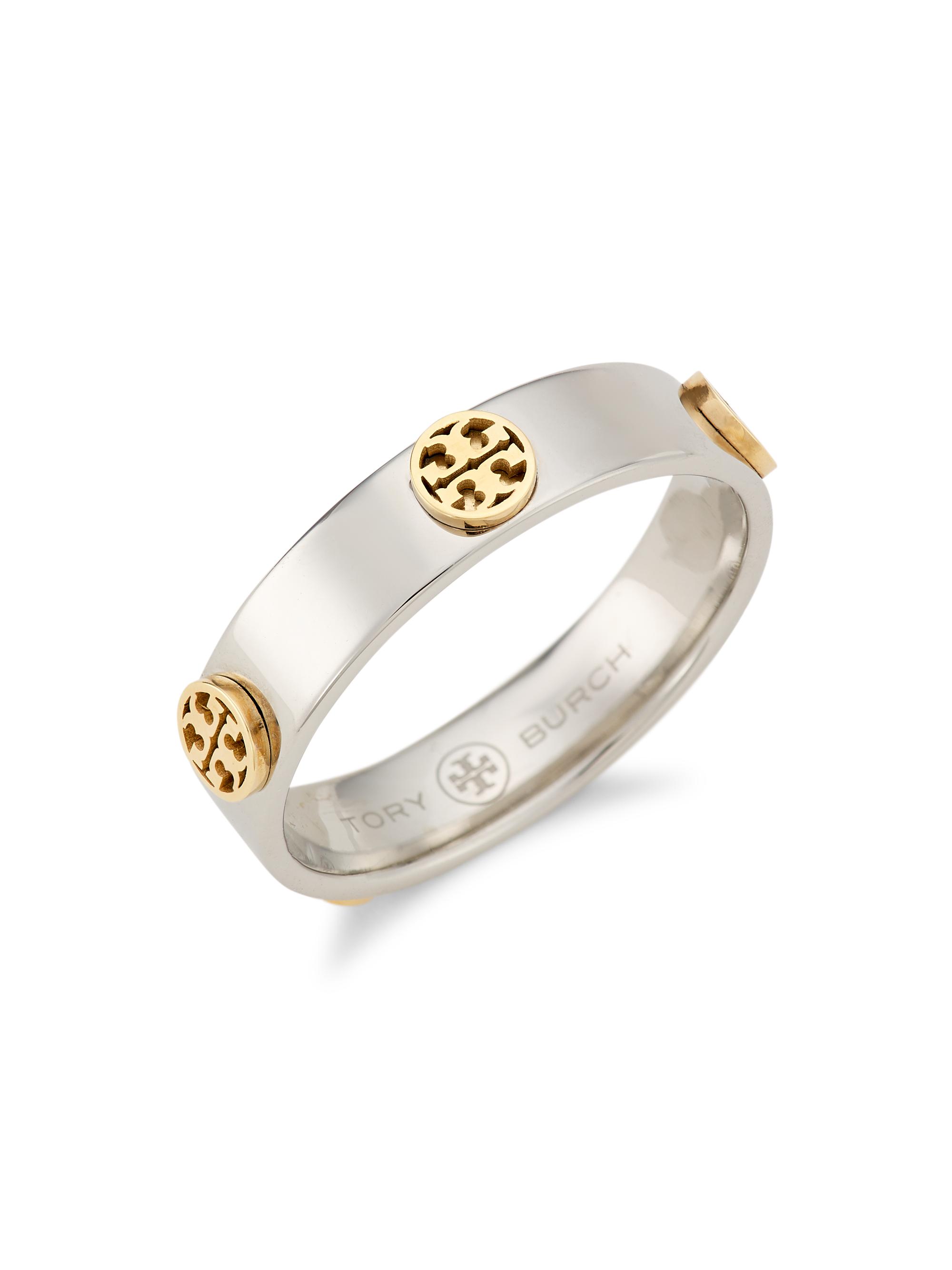 Tory Burch Women's Miller Two-Tone Goldtone & Stainless Steel Stud Ring - Mixed Metal