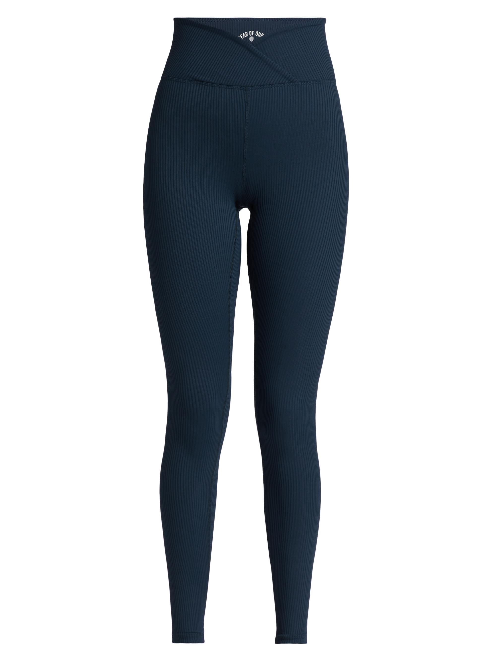 Year of Ours Women's Veronica Crossover Rib-Knit Leggings - Navy