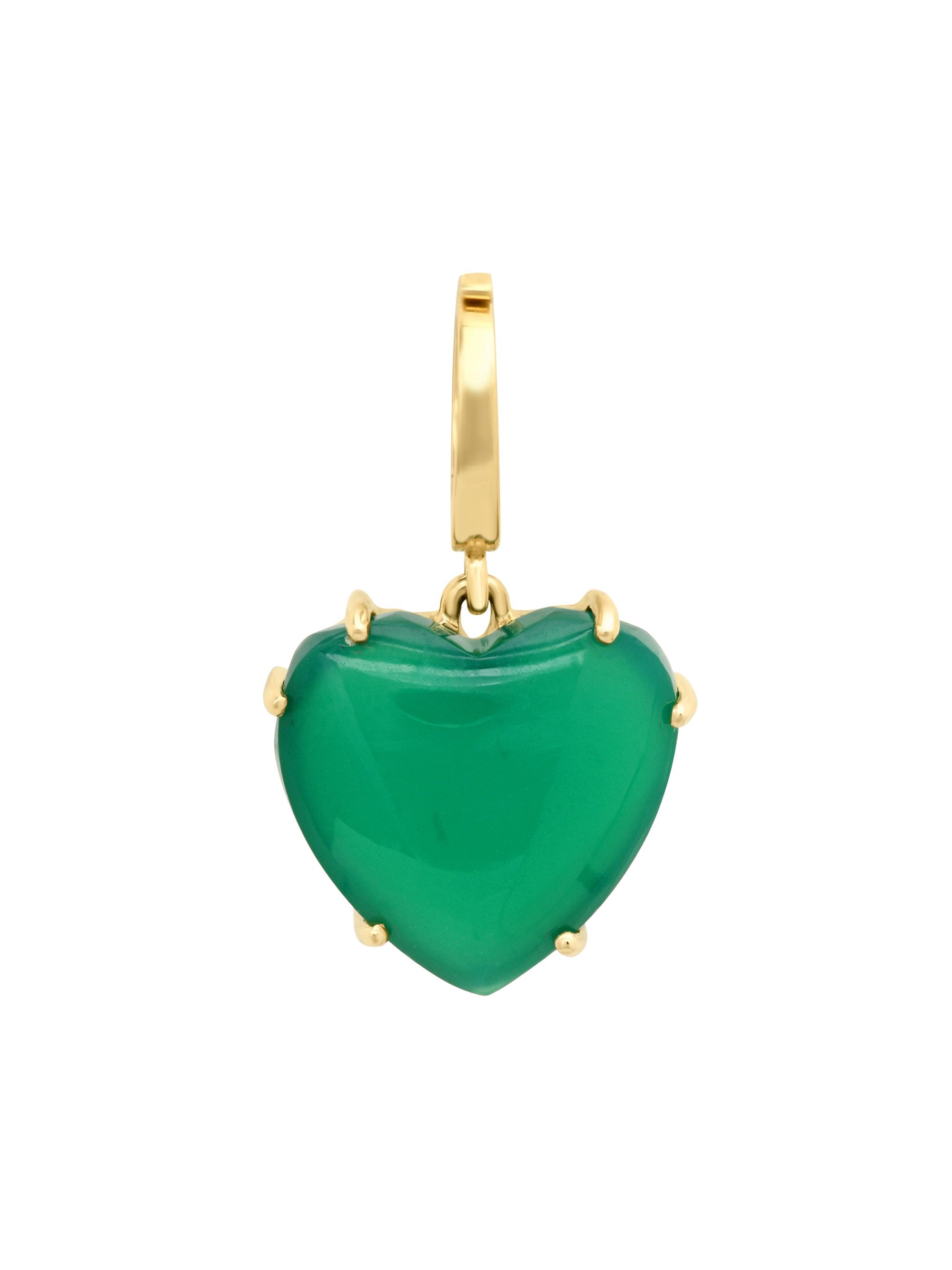 Shylee Rose Jewelry Women's 14K Yellow Gold & Green Quartz Heart Charm - Green Quartz