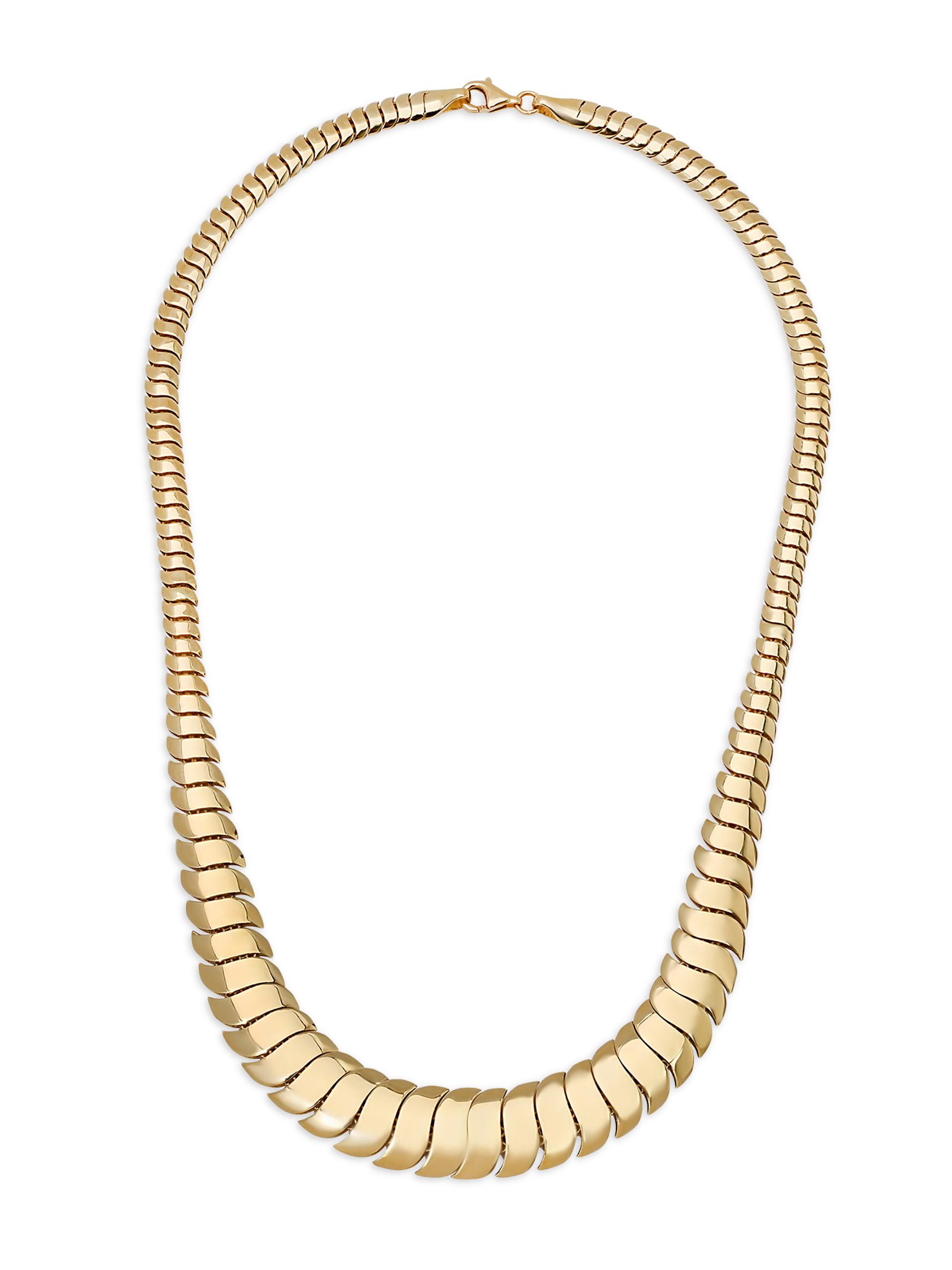 Shylee Rose Jewelry Women's 14K Yellow Gold Wide Cobra Necklace - Yellow Gold
