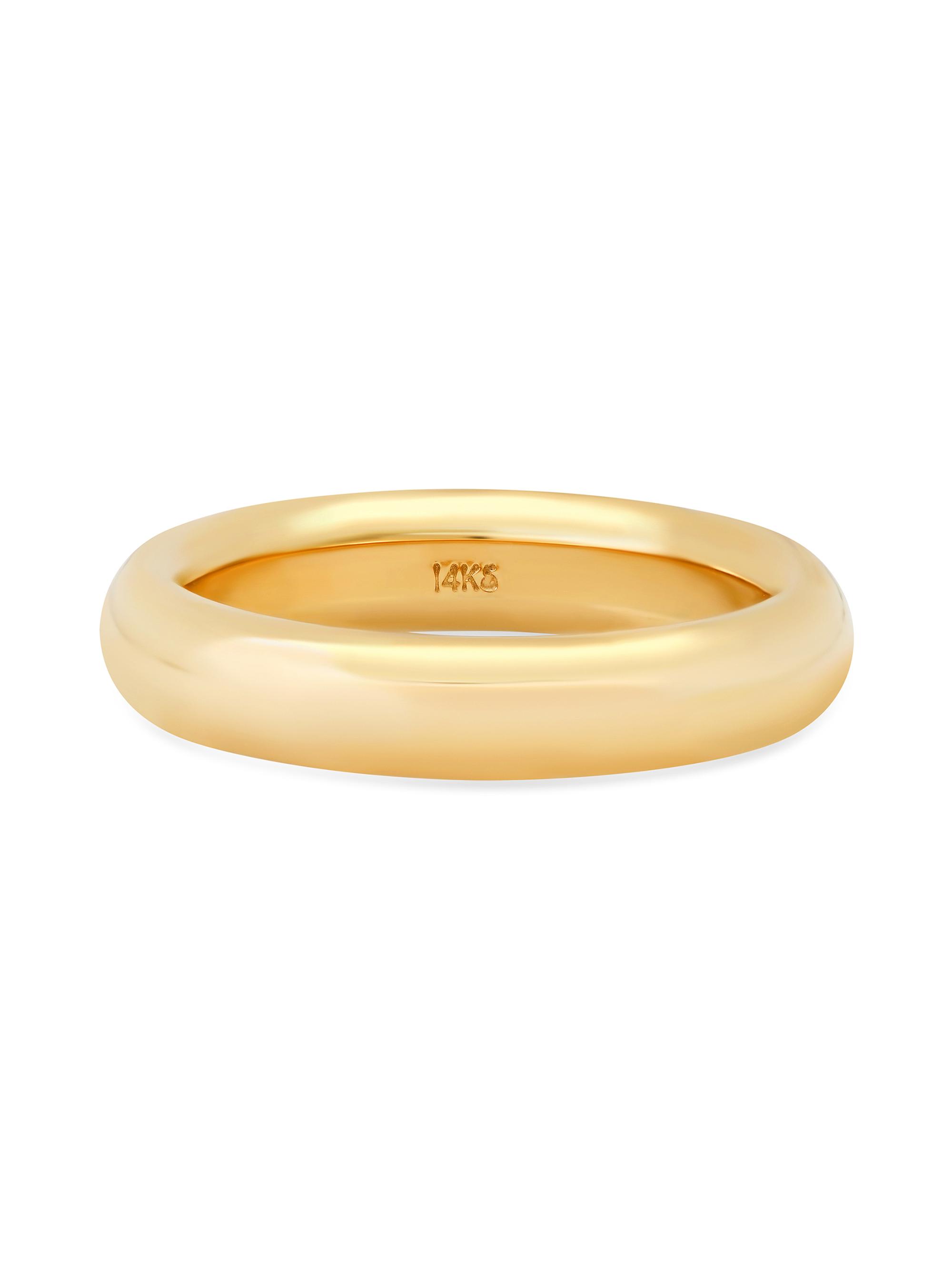 Shylee Rose Jewelry Women's 14K Yellow Gold Wide Layering Band - Yellow Gold