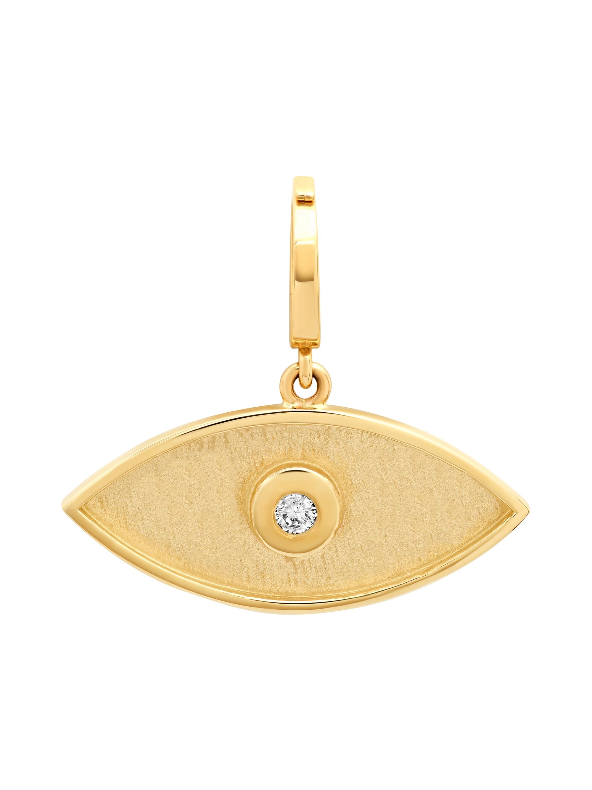 Shylee Rose Jewelry Women's 14K Yellow Gold & 0.06 TCW Diamond  Evil Eye Charm - Yellow Gold