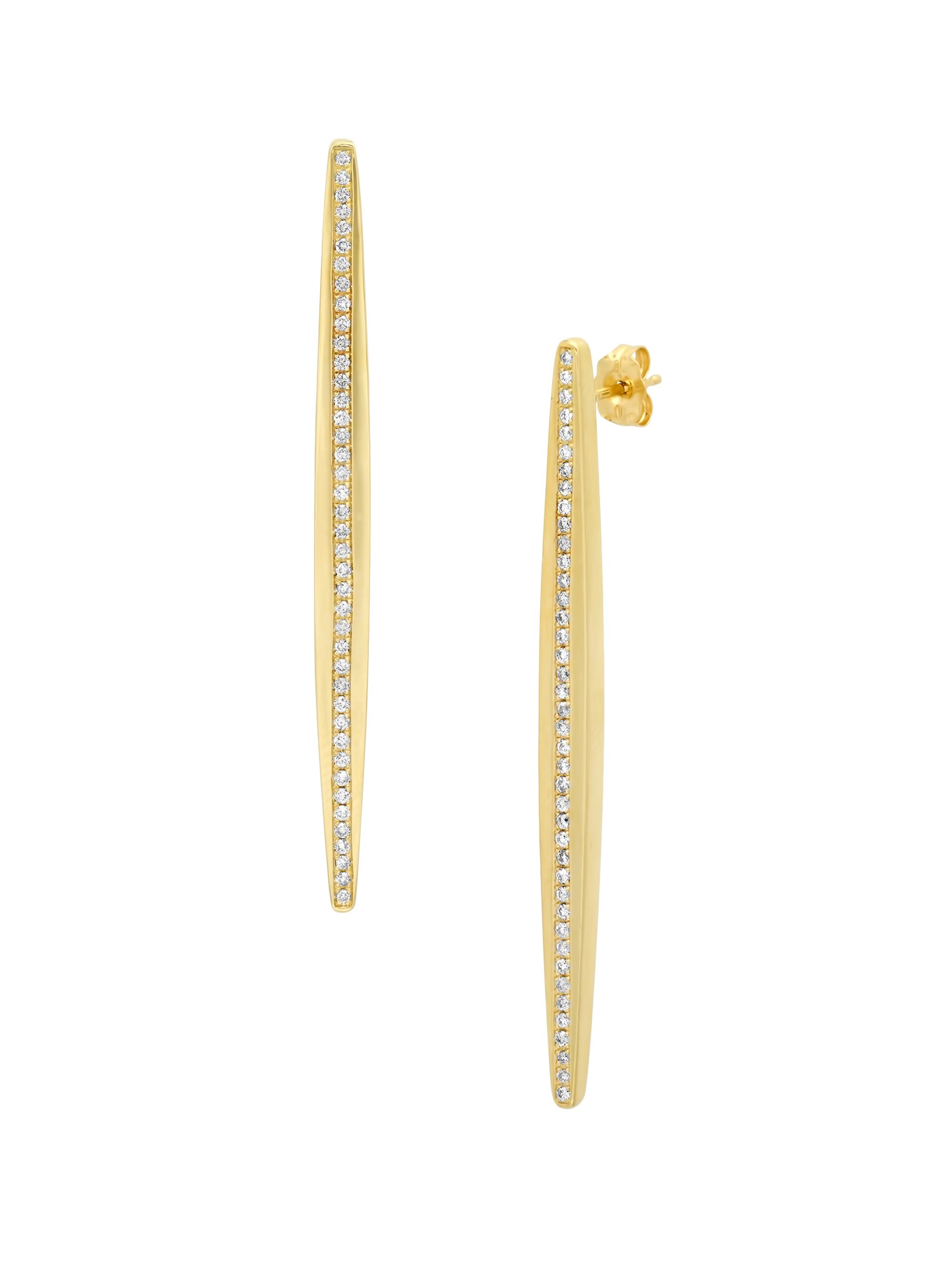Shylee Rose Jewelry Women's 14K Yellow Gold & 0.44 TCW Diamond Stick Earrings - Yellow Gold