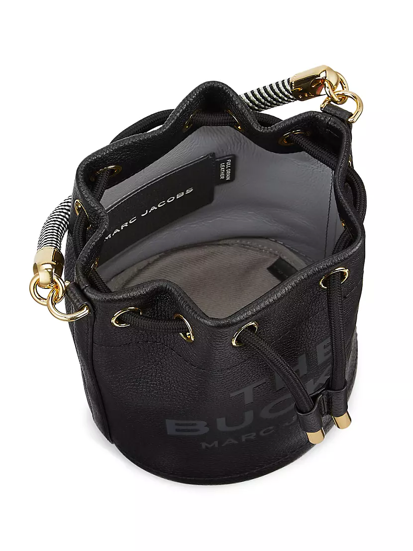 MARC JACOBS BLACK leather bucket hobo crossbody handbag rare