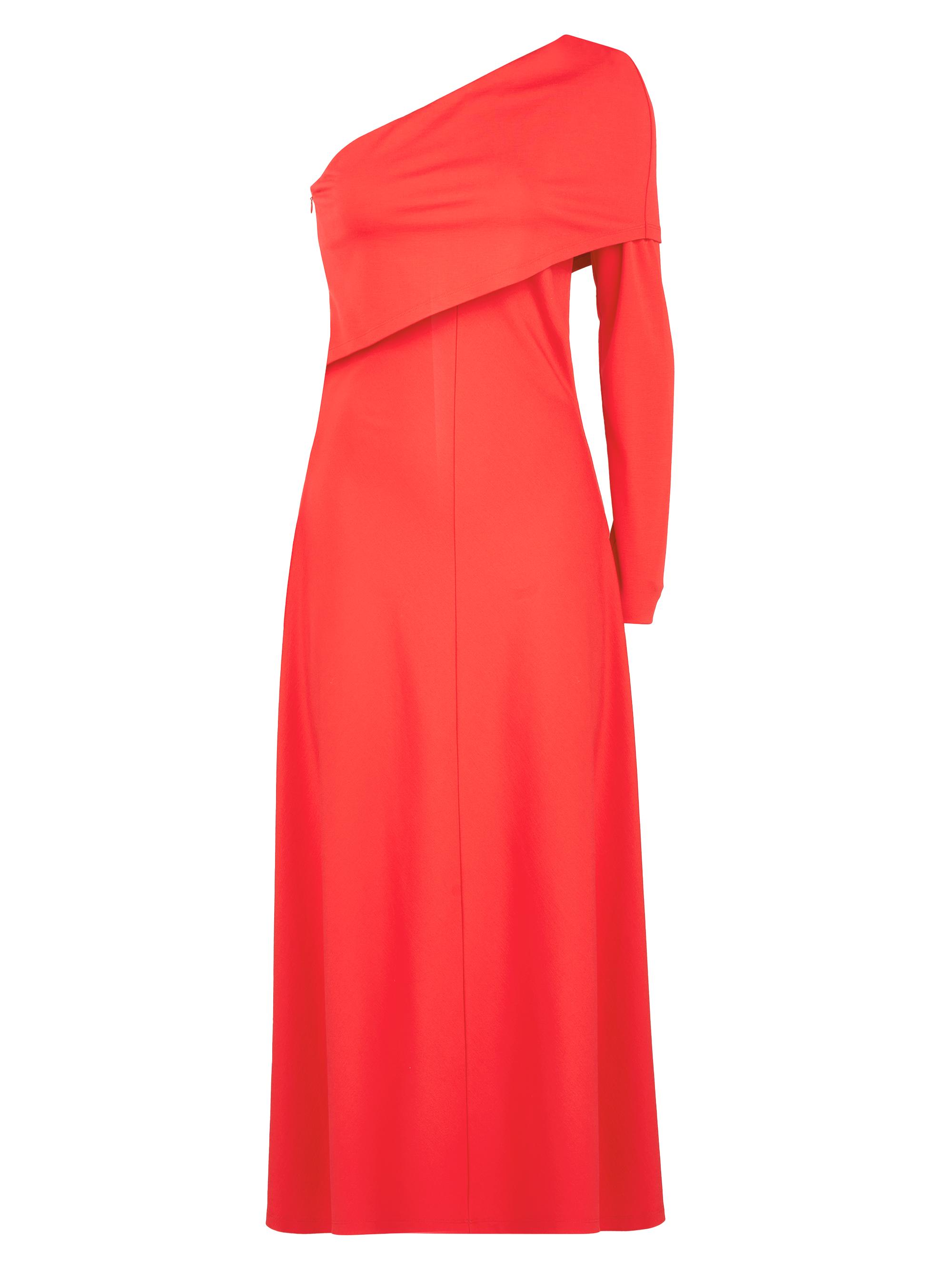 Halston Women's Felice Asymmetric Jersey Midi-Dress -  Red