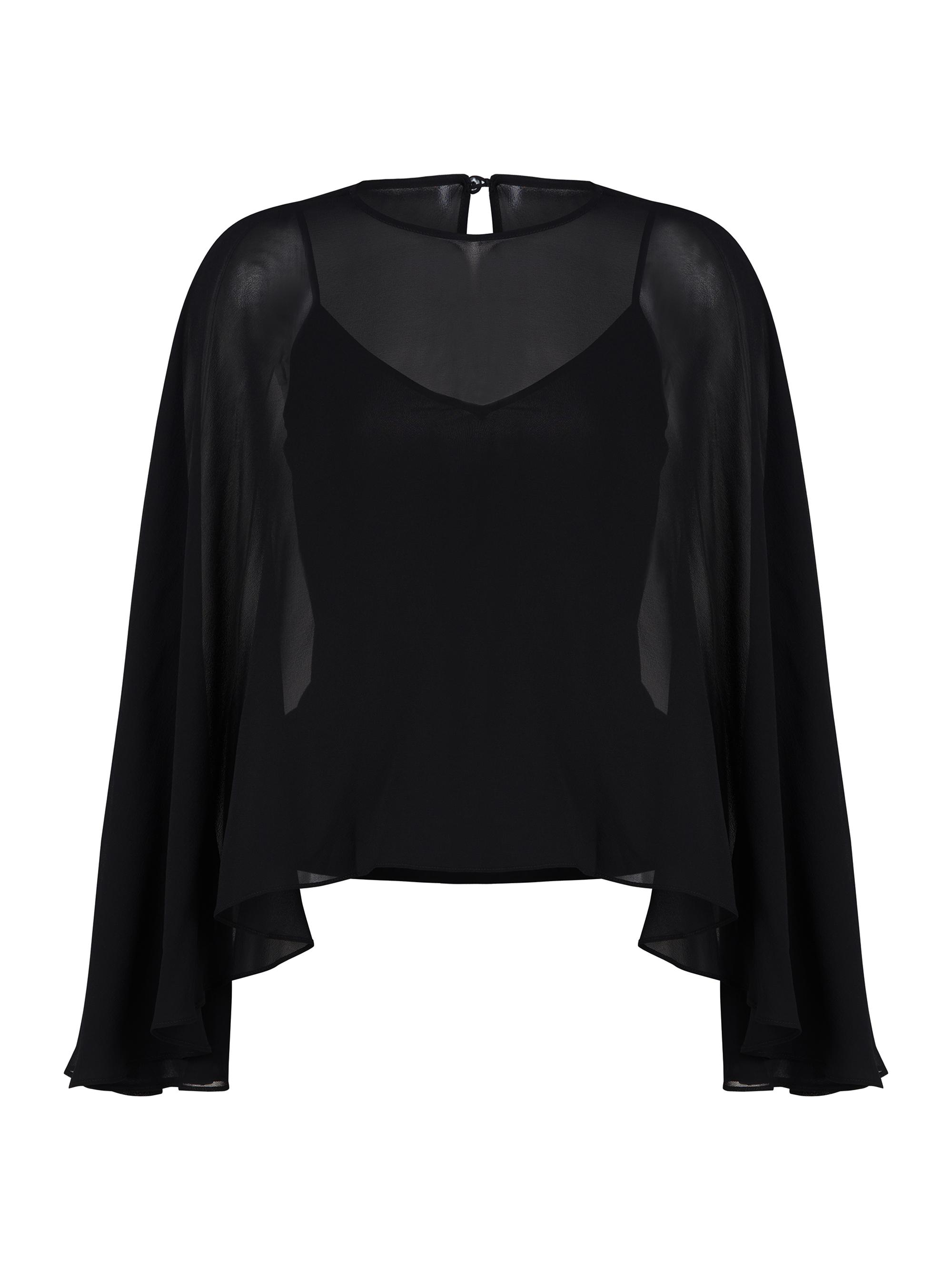 Halston Women's Lilly Chiffon and Camisole Top - Black