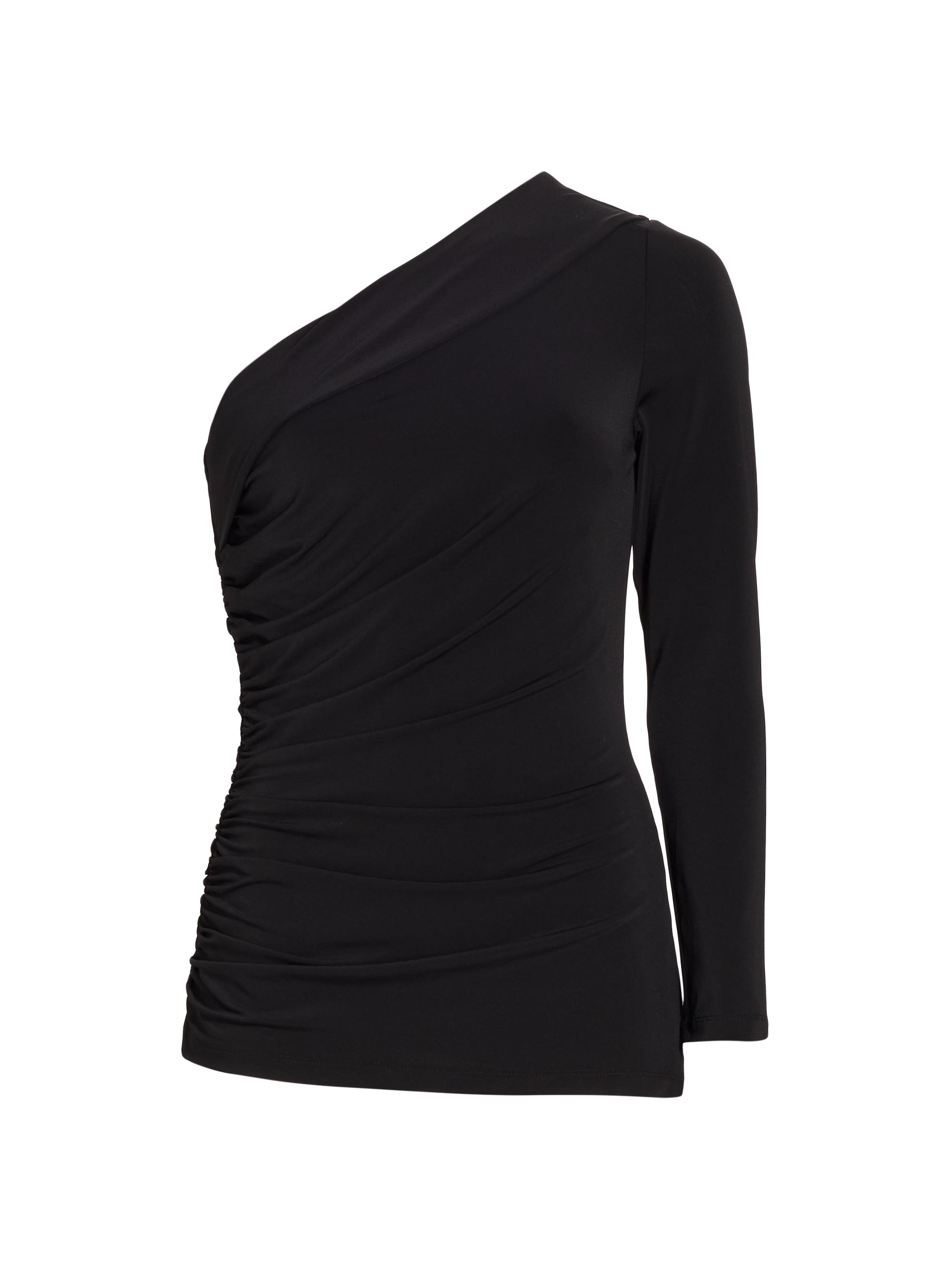 Halston Women's Stefanie Ruched One-Shoulder Top - Black