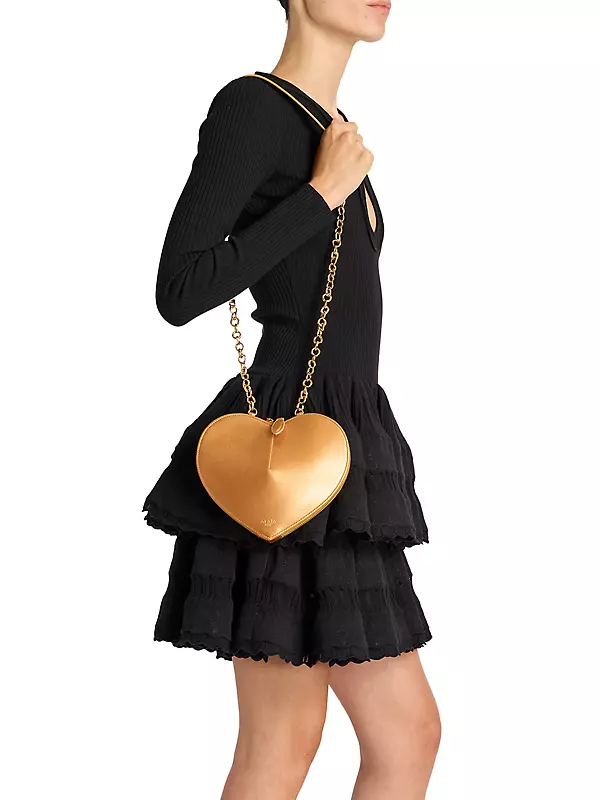 ALAÏA Le Coeur heart-shaped leather shoulder bag in 2023