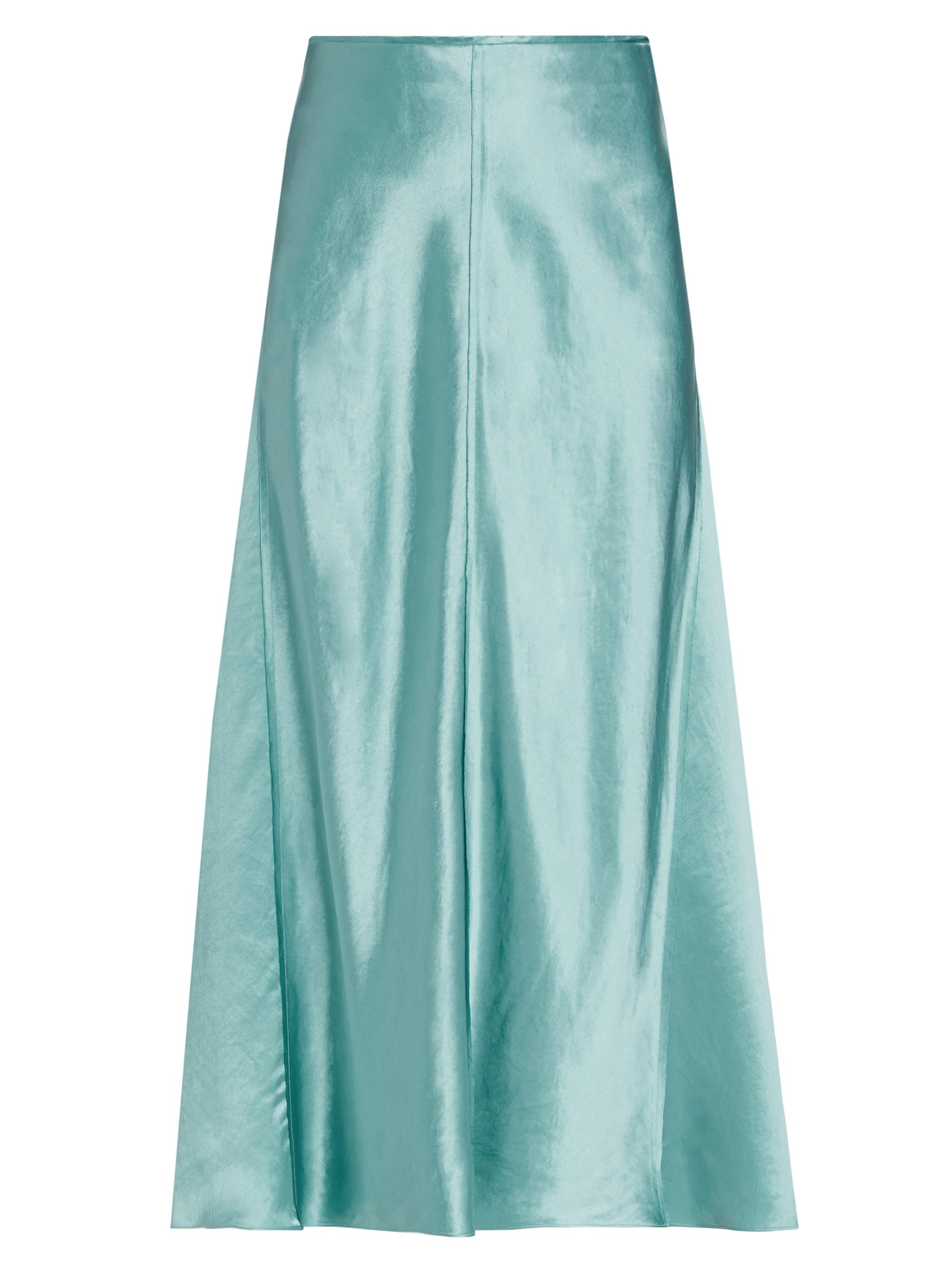 Vince Women's Satin Panelled Slip Skirt - Jade Sea