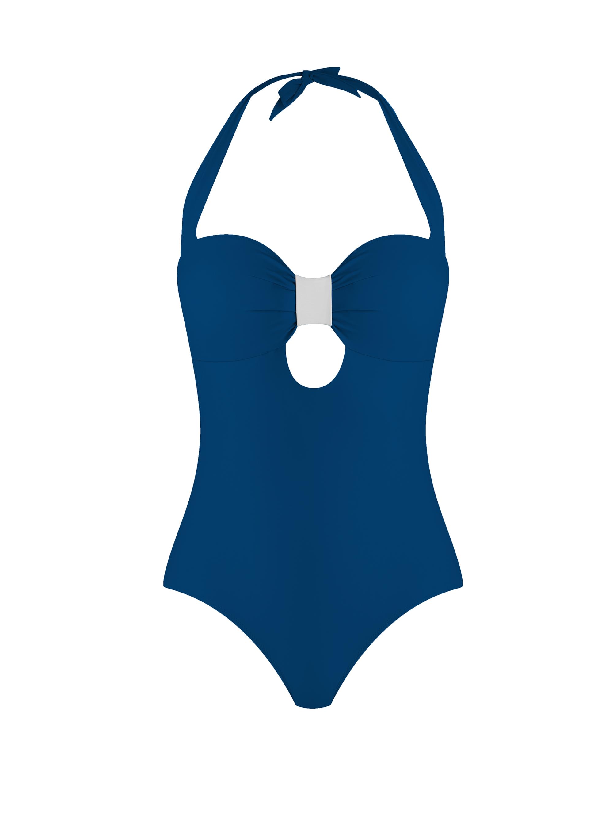 Valimare Women's Sicily Colorblocked Halter One-Piece Swimsuit - Mineral Blue