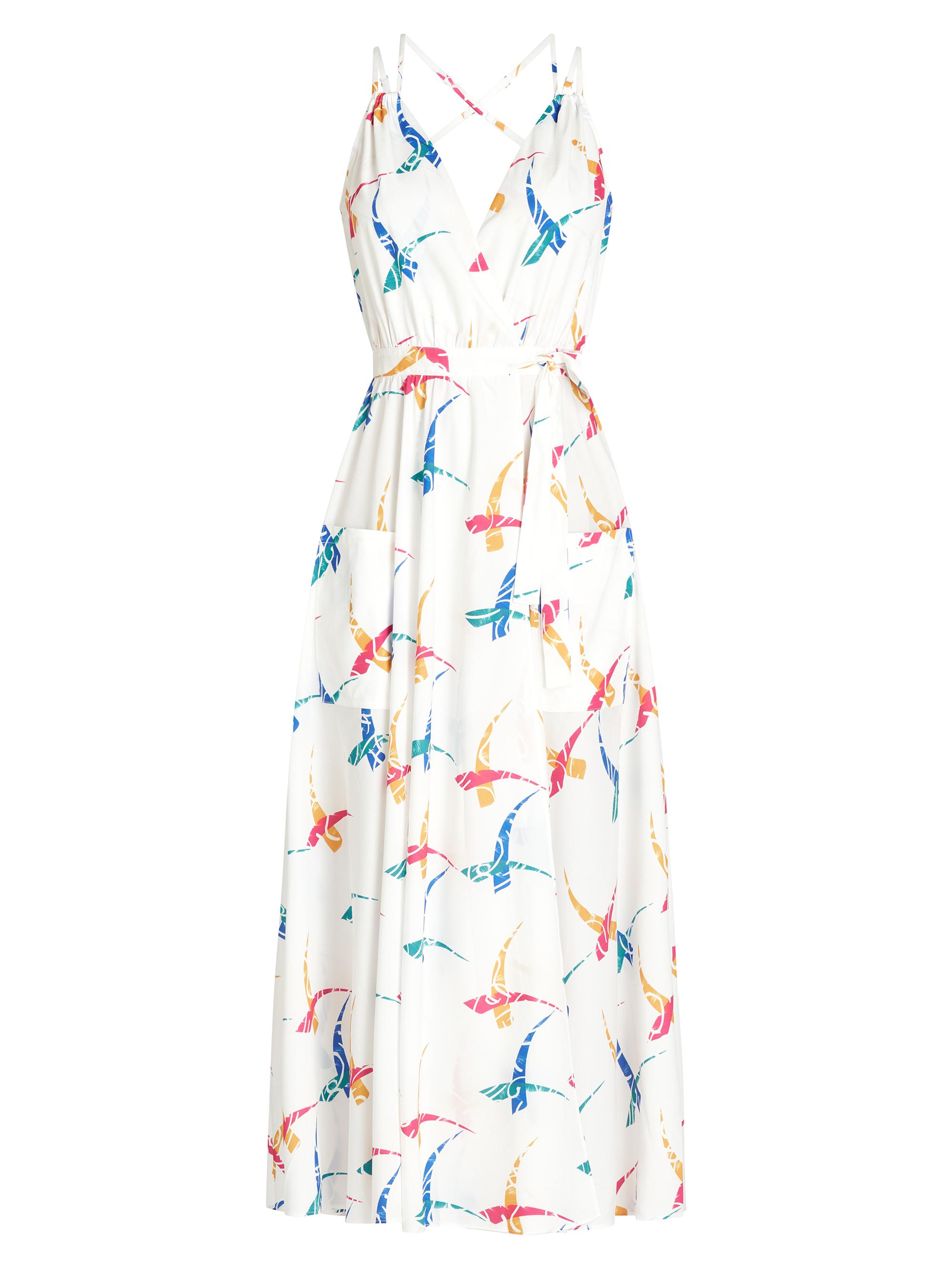 Valimare Women's Amelia Abstract Wrap Dress - Off White