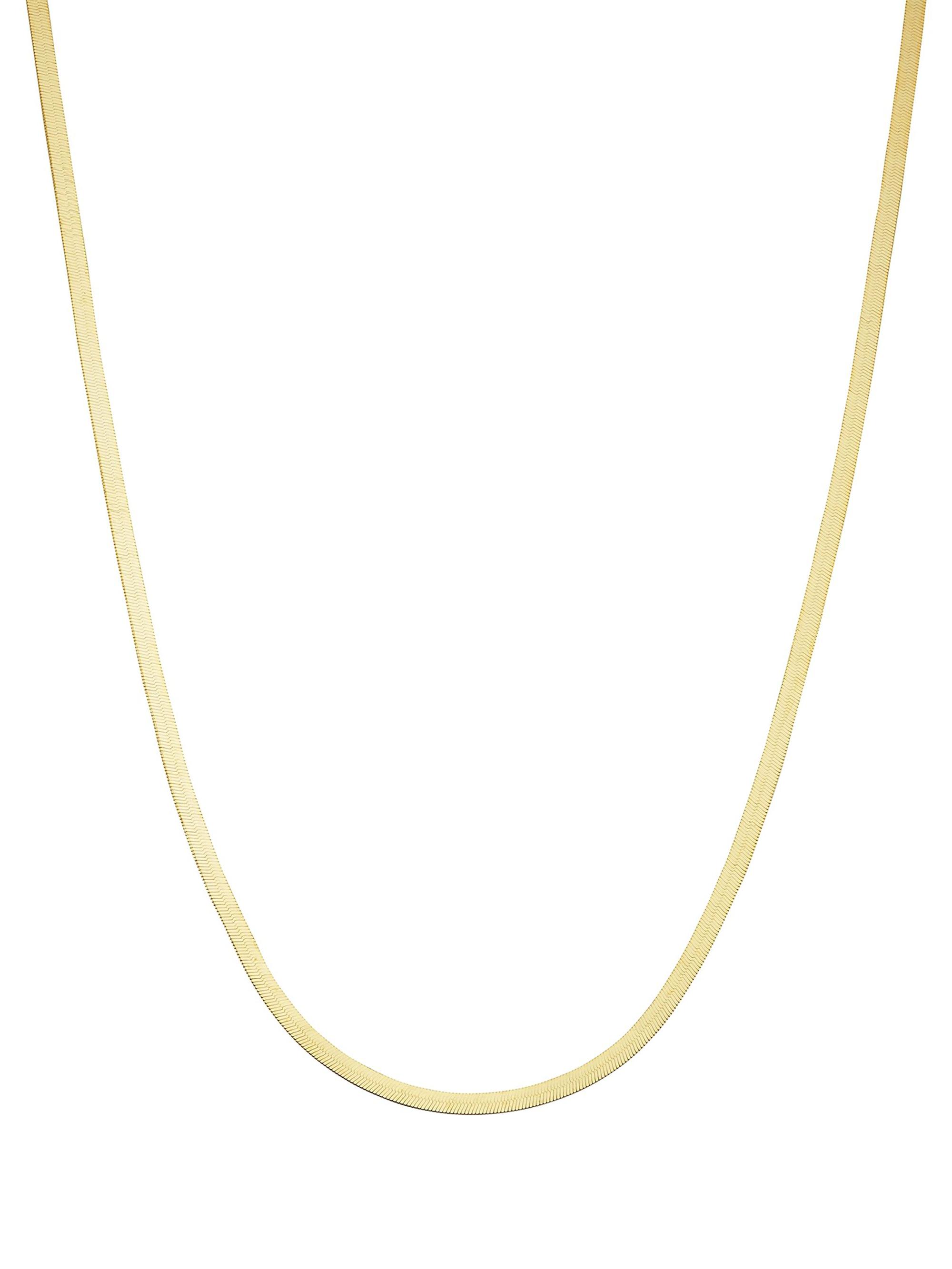 Oradina Women's 14K Yellow Solid Gold Park Avenue Herringbone Chain - Yellow Gold