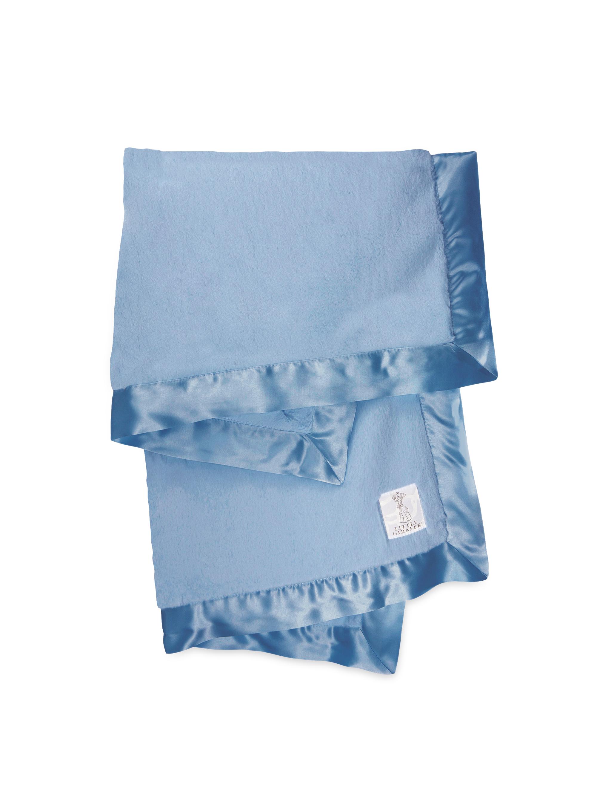 Little Giraffe Luxe Satin Blanket - Corn Flower