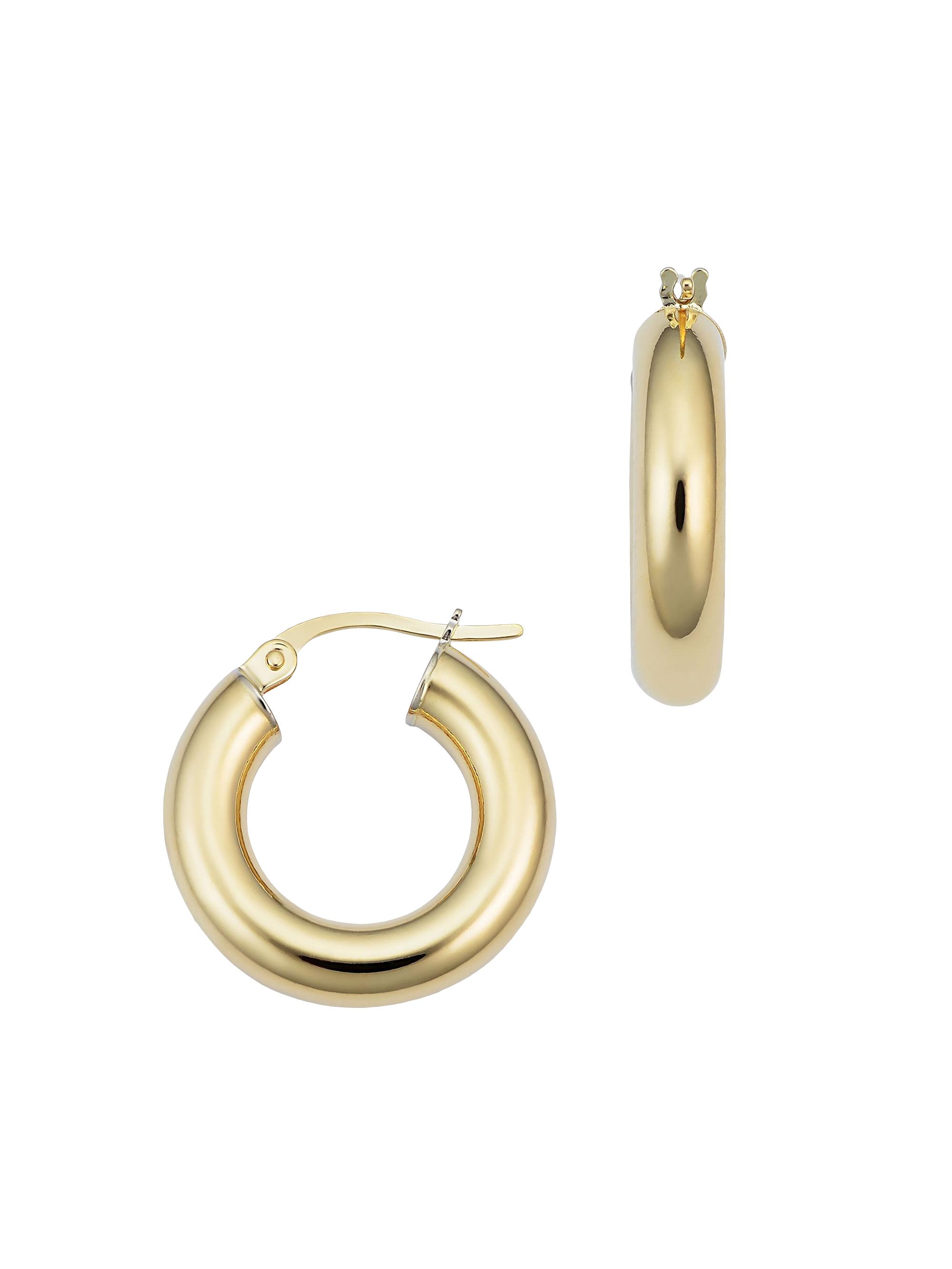 Oradina Women's 14K Yellow Solid Gold Everything Bold Hoops - Yellow Gold