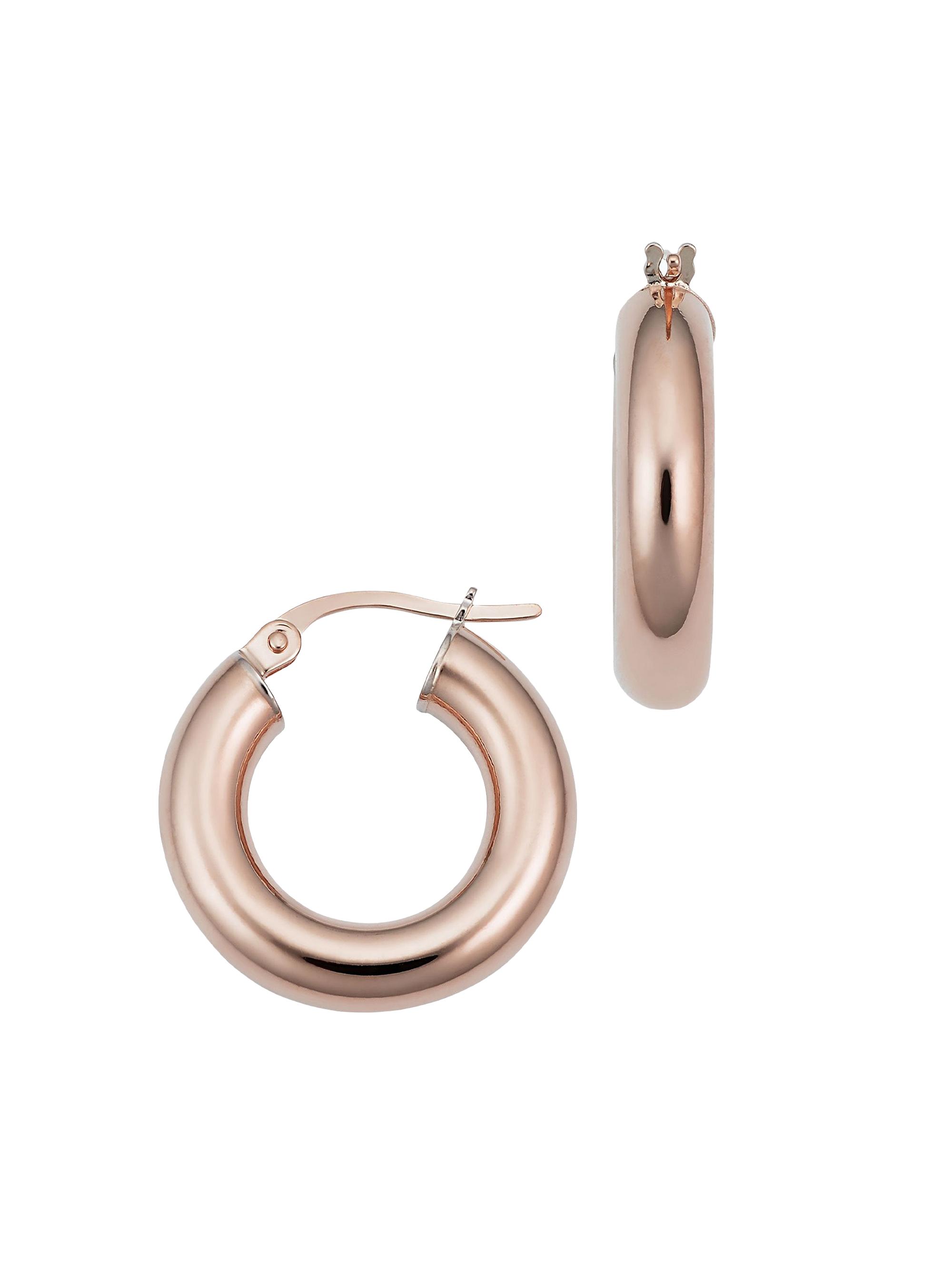 Oradina Women's 14K Rose Solid Gold Everything Bold Hoops - Rose Gold